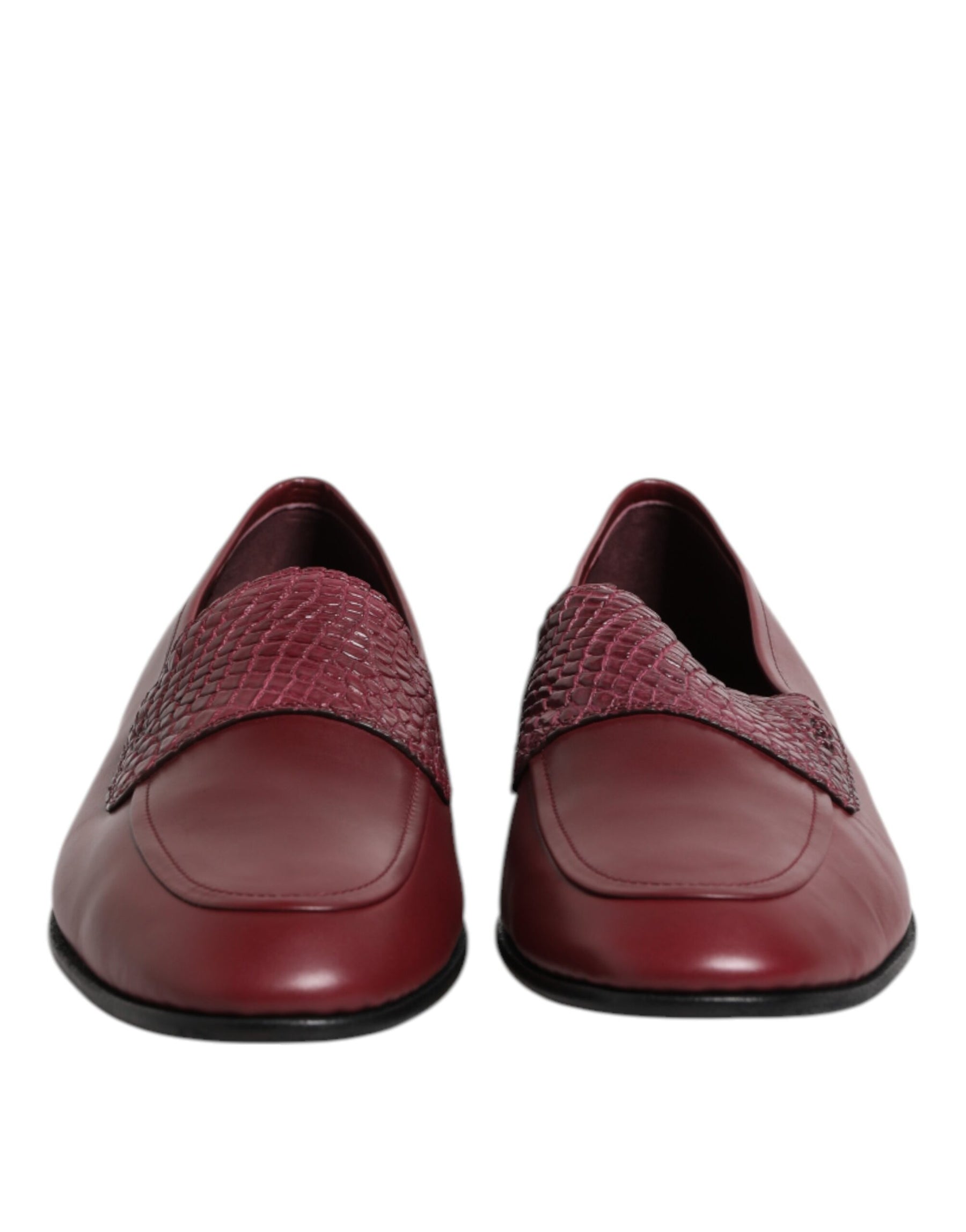 Dolce & Gabbana Burgundy Calfskin Leather Formal Slip On Shoes | Regal Royce
