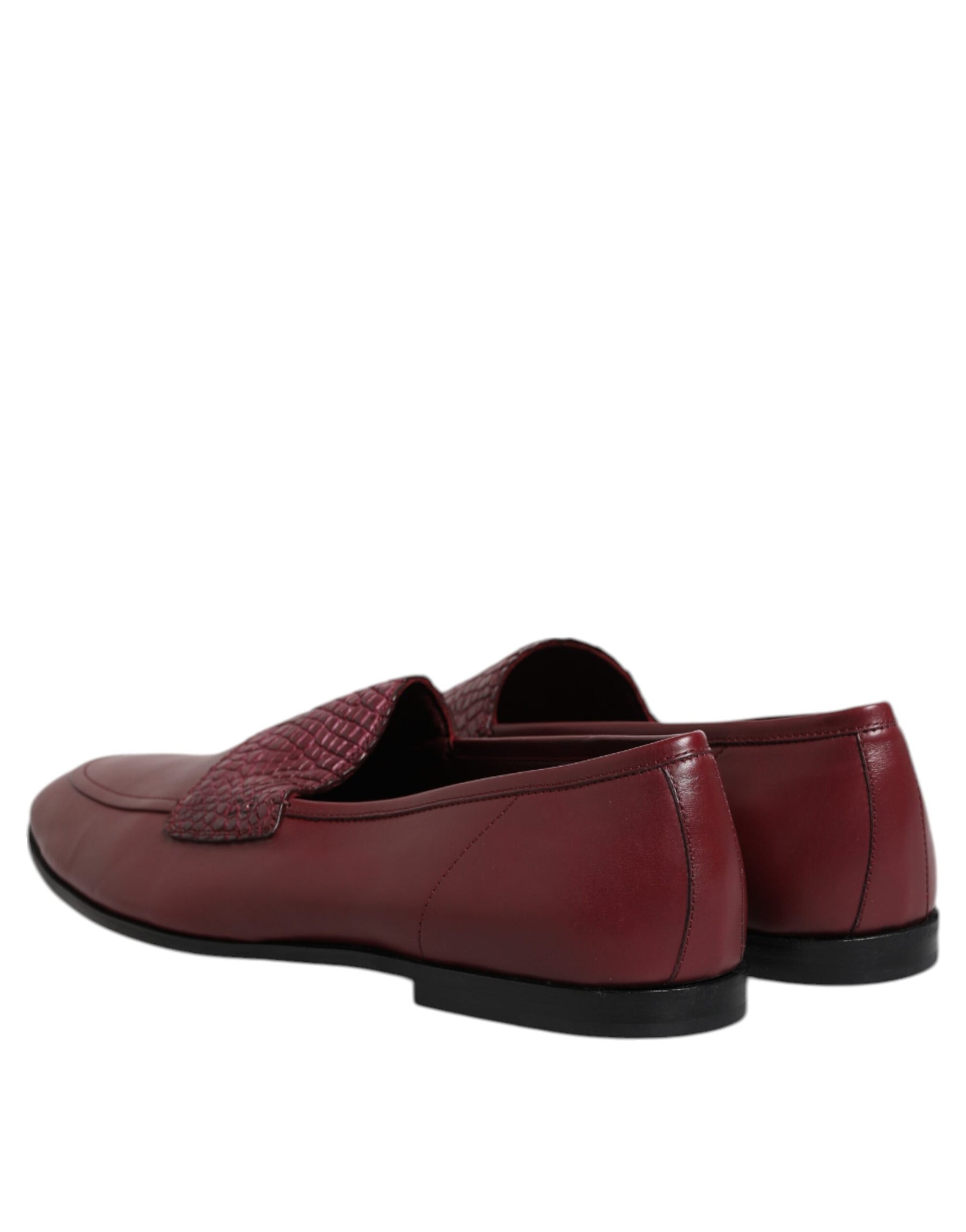 Dolce & Gabbana Burgundy Calfskin Leather Formal Slip On Shoes | Regal Royce