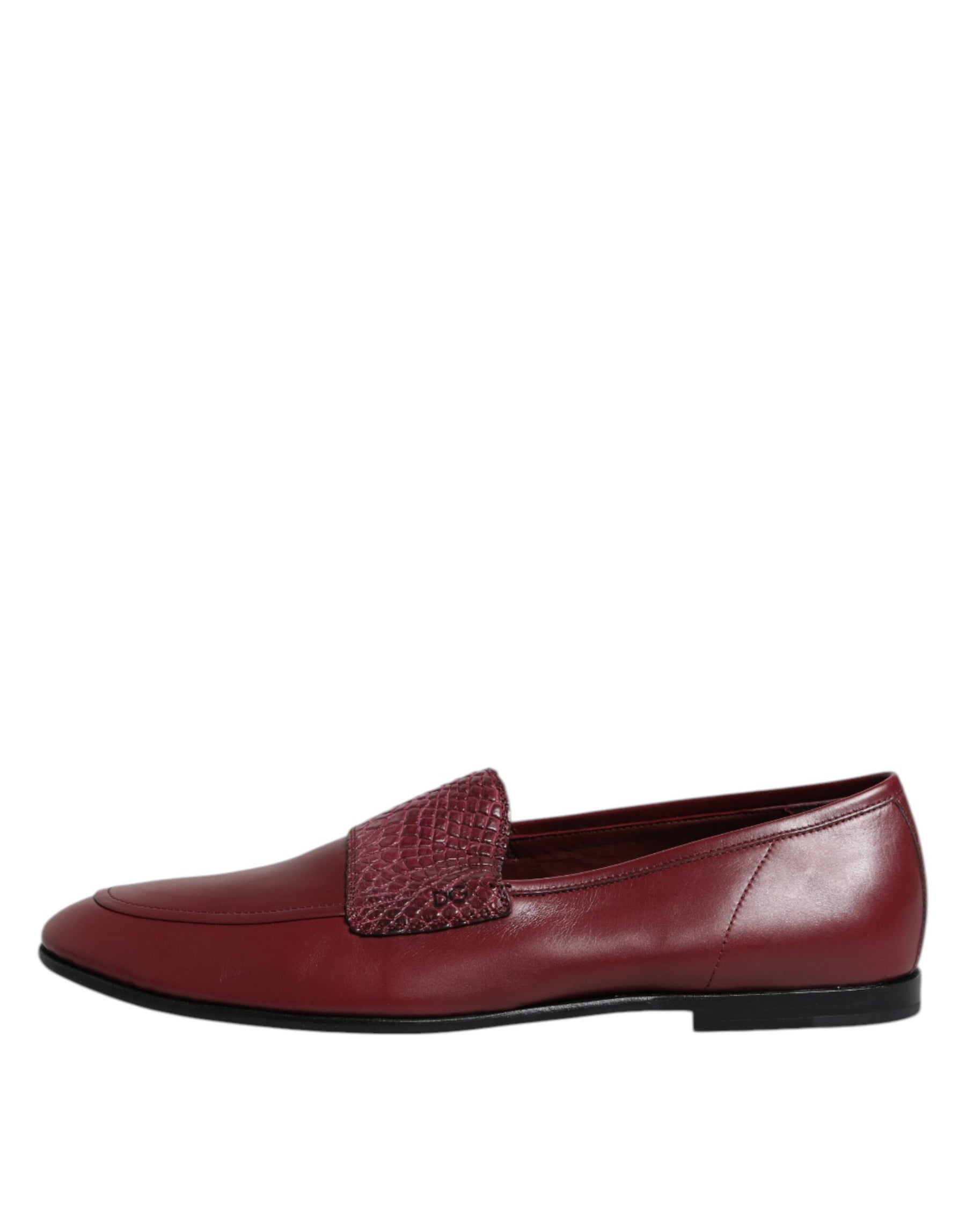 Dolce & Gabbana Burgundy Calfskin Leather Formal Slip On Shoes | Regal Royce