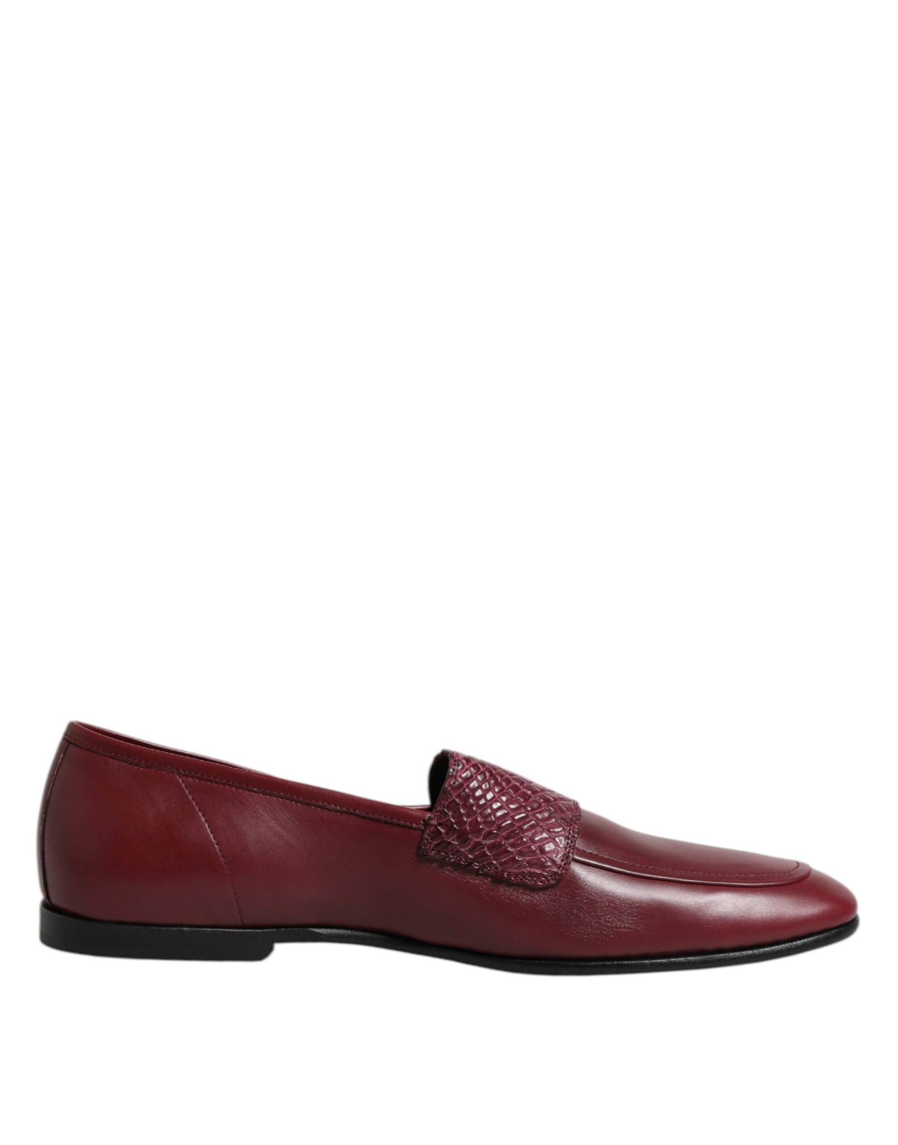 Dolce & Gabbana Burgundy Calfskin Leather Formal Slip On Shoes | Regal Royce