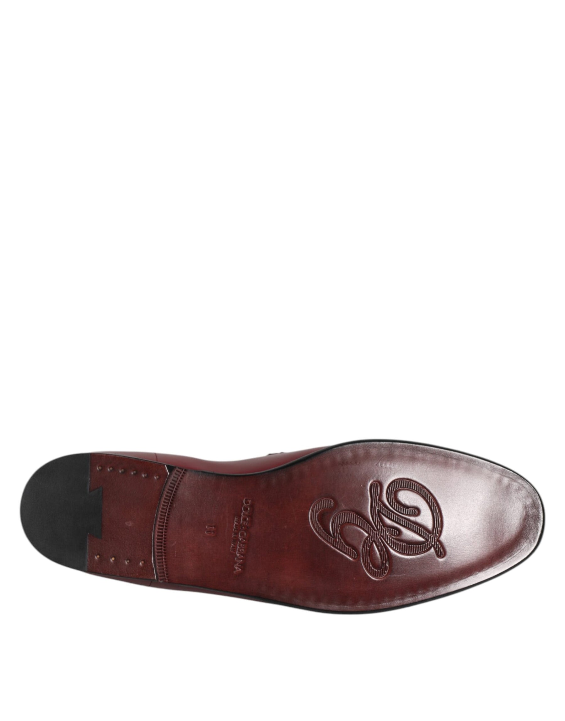 Dolce & Gabbana Burgundy Calfskin Leather Formal Slip On Shoes | Regal Royce