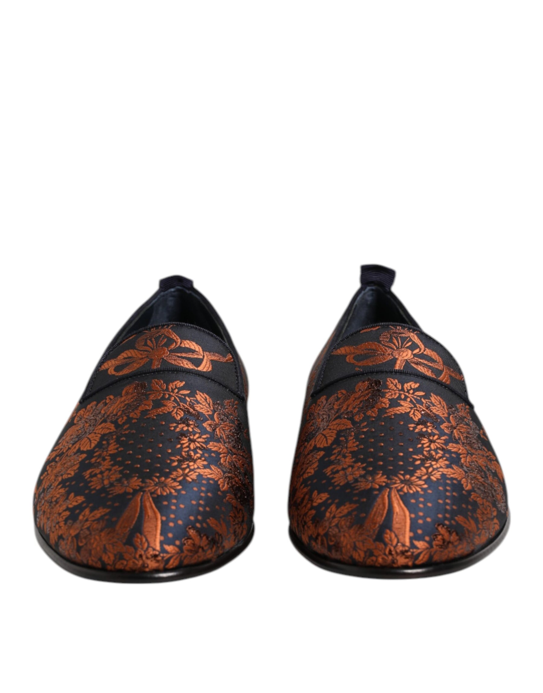 Dolce & Gabbana Black Jacquard Polyester Slip On Loafers Shoes | Regal Royce