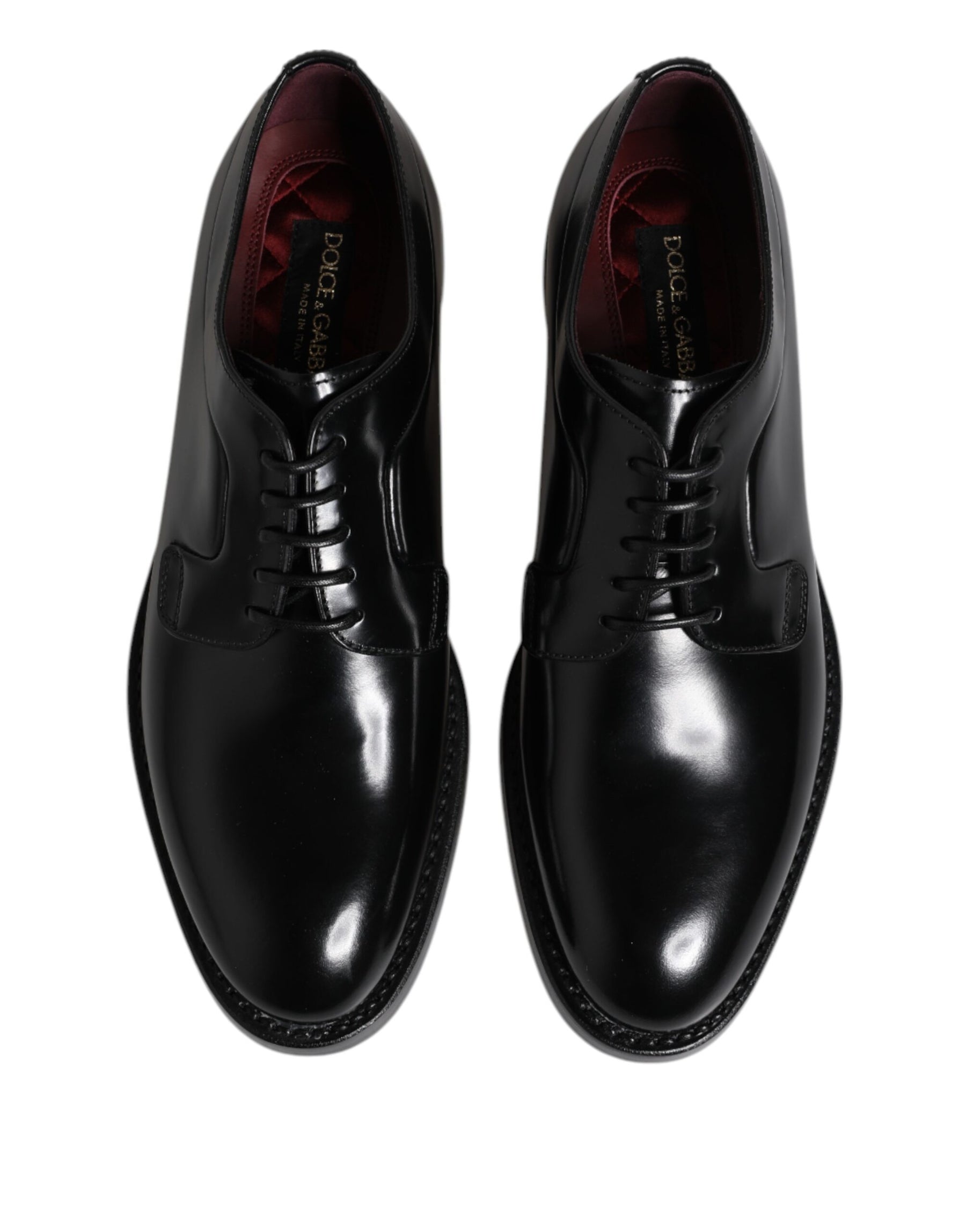 Dolce & Gabbana Black Calf Leather Lace Up Dress Derby Shoes | Regal Royce