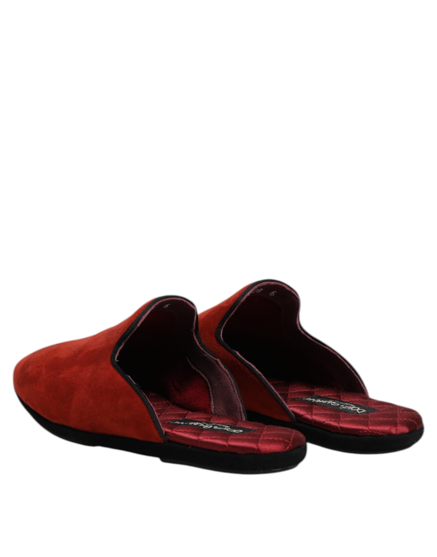 Dolce & Gabbana Orange Suede Slides Flat Slipper Shoes | Regal Royce