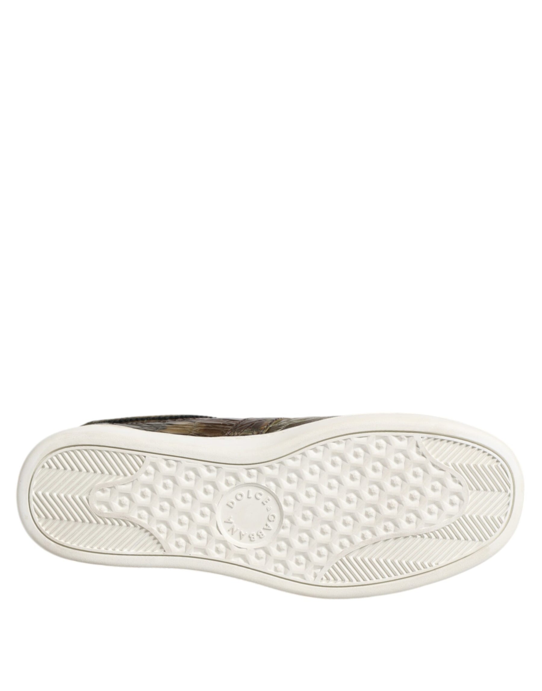 Dolce & Gabbana Brown Exotic Leather Low Top Sneakers Shoes | Regal Royce