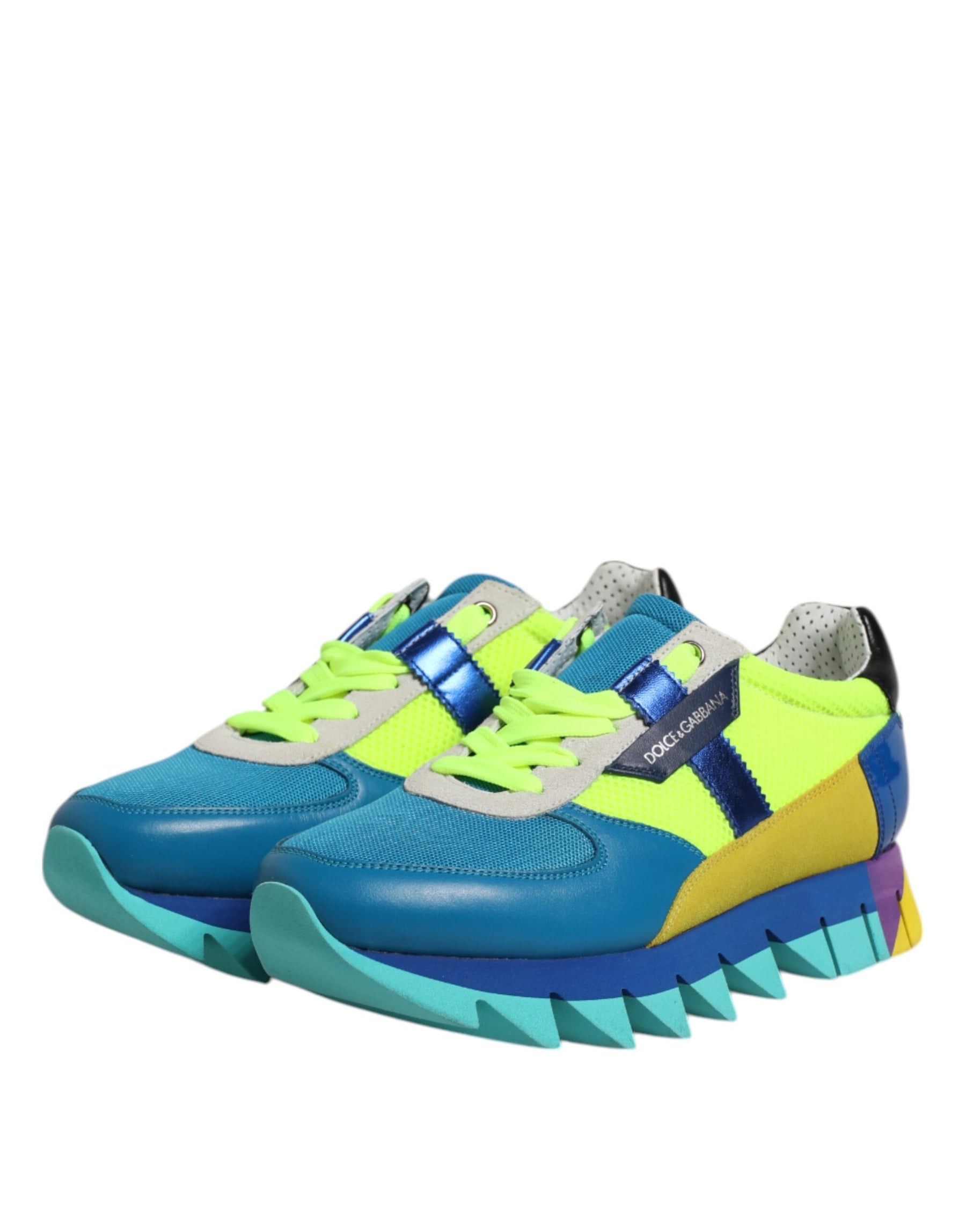 Dolce & Gabbana Multicolor Leather Low Top Men Sneakers Shoes | Regal Royce