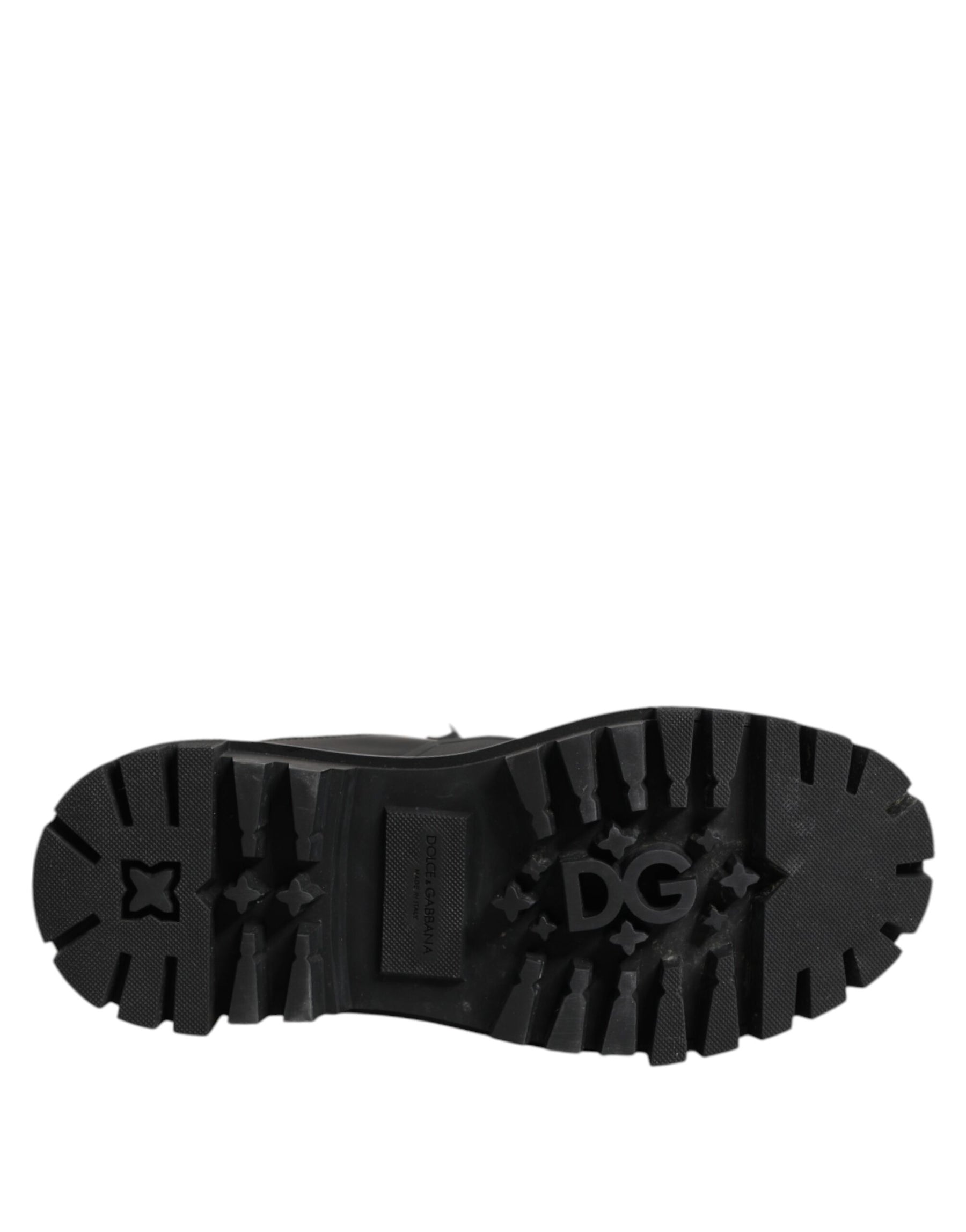 Dolce & Gabbana Black White Padded Lace Up Short Boots Shoes | Regal Royce