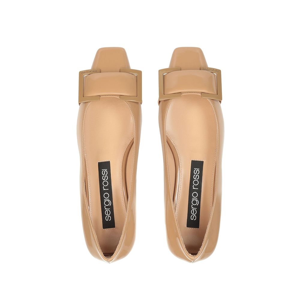 Sergio Rossi Brown Calfskin Ballet Flats