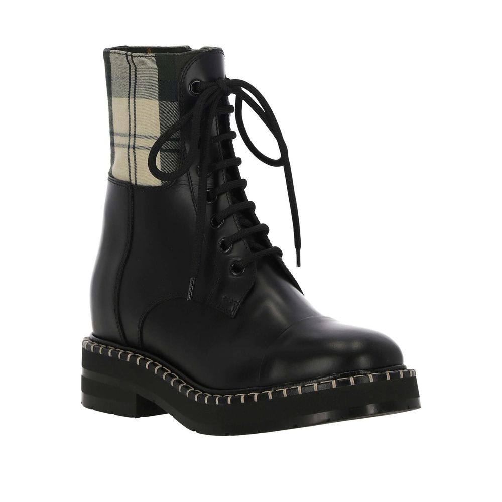 See By Chloé Black Cotton Lace-Up Boots