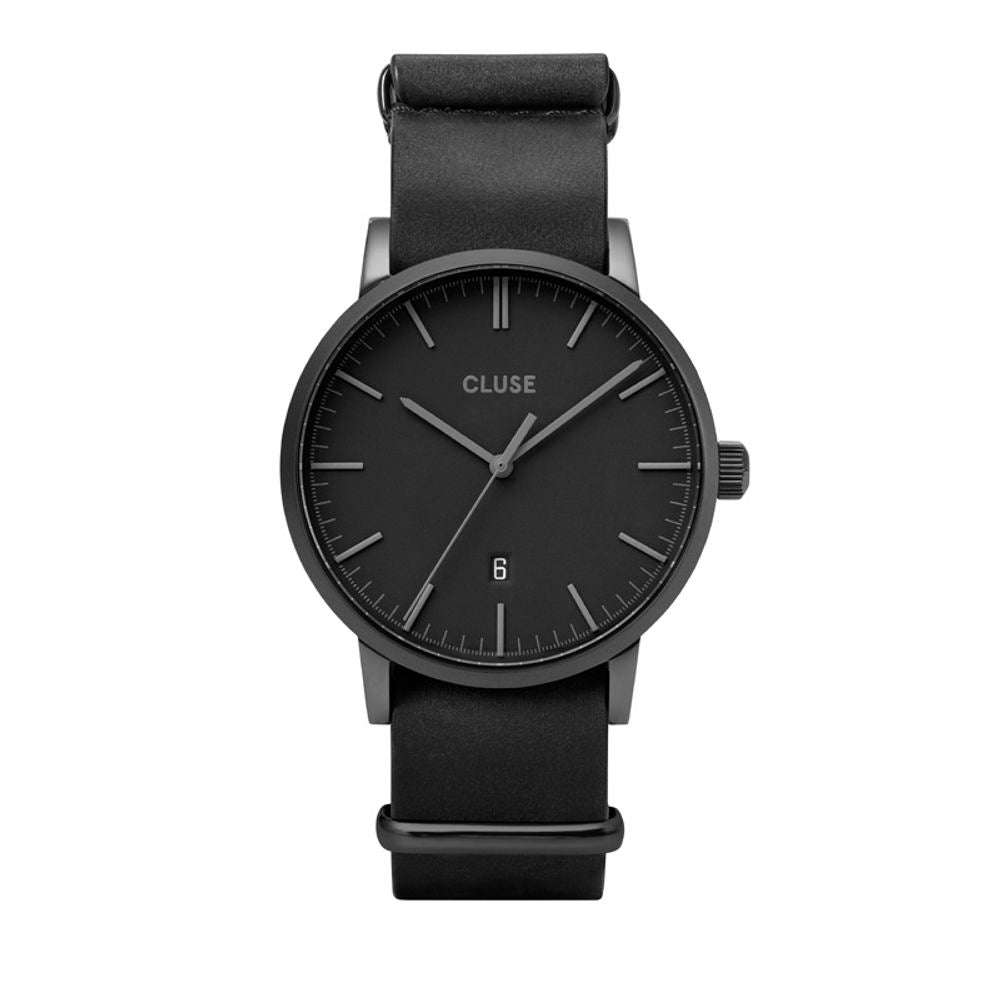 Cluse Black Leather Dress Watch | Regal Royce