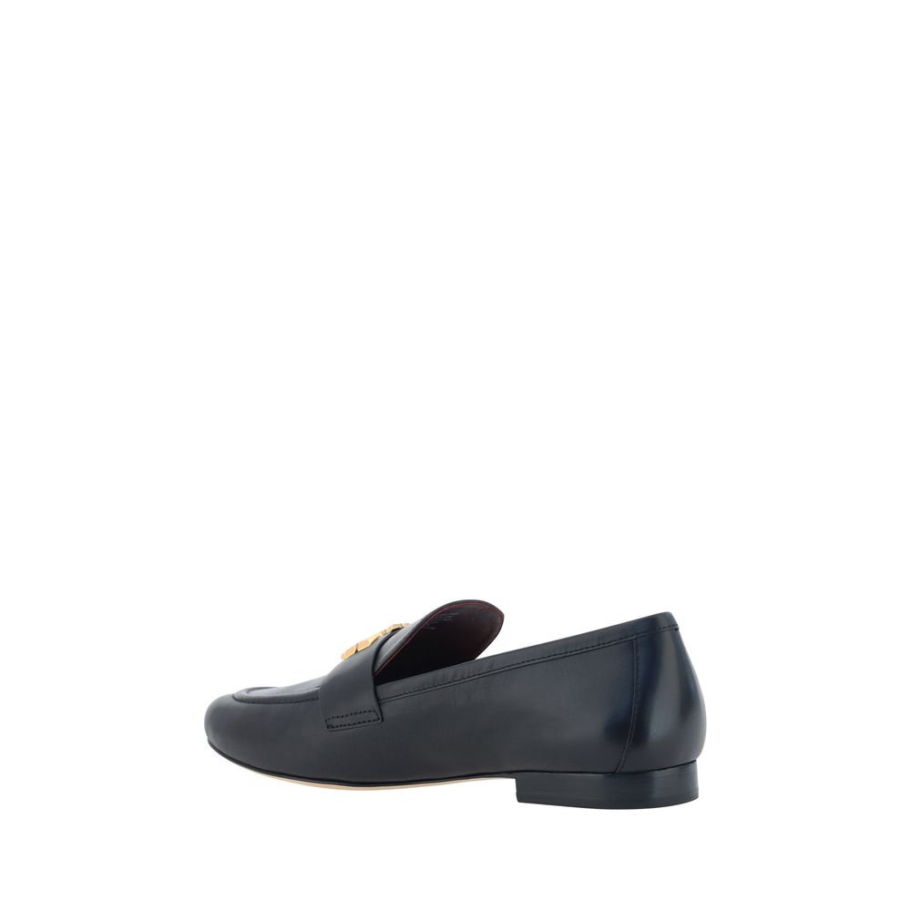 Tory Burch Black Calf Leather Bos Taurus Slip-On Loafers | Regal Royce