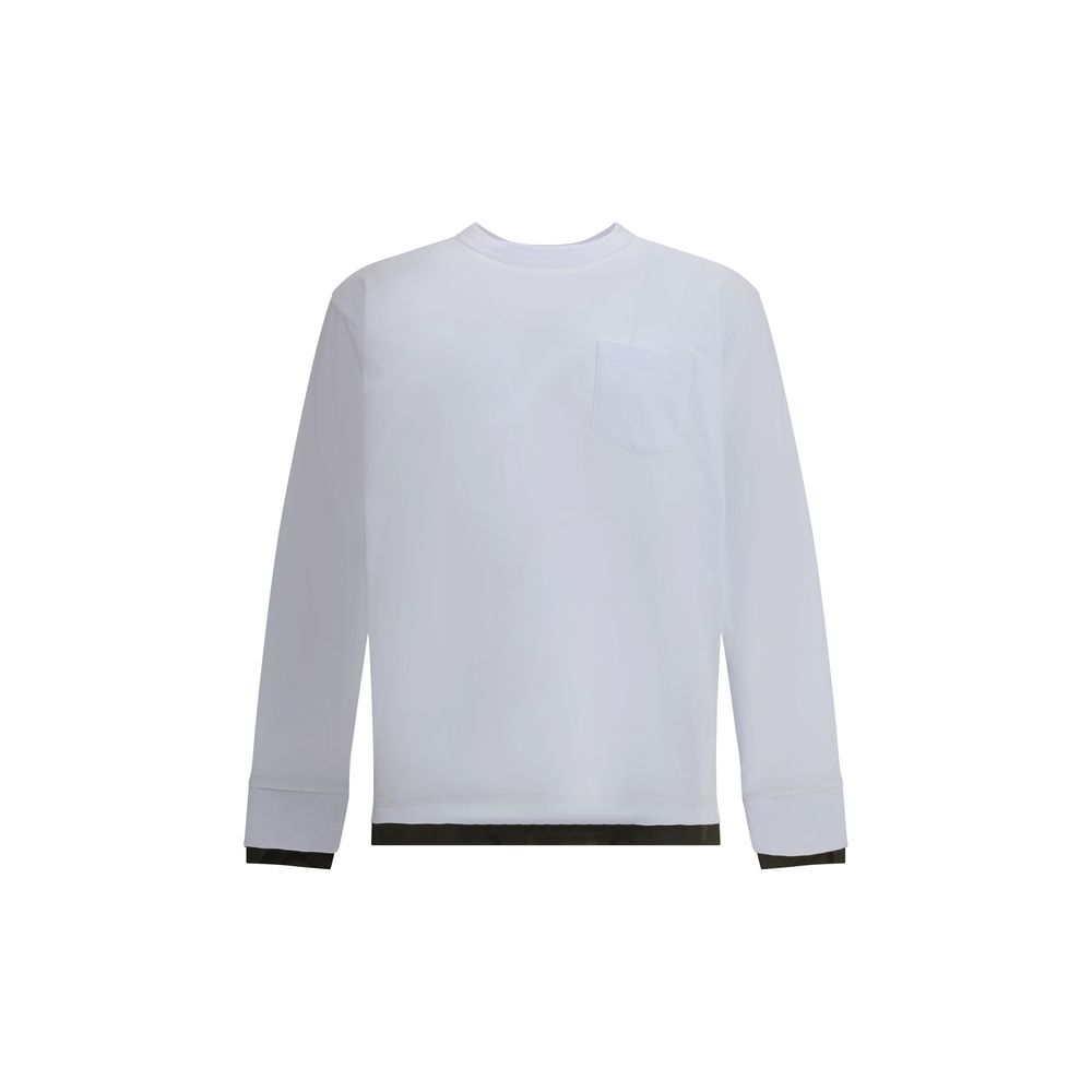Sacai White Cotton Long Sleeve T-Shirt | Regal Royce