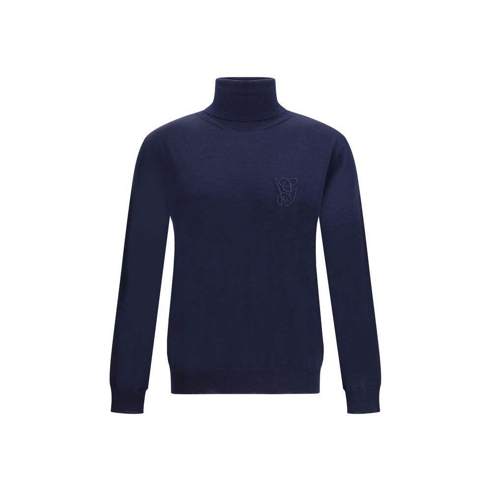 Valentino Blue Fleece Wool Turtleneck | Regal Royce