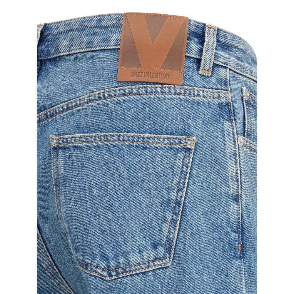 Valentino Blue Cotton Straight-Leg Jeans | Regal Royce