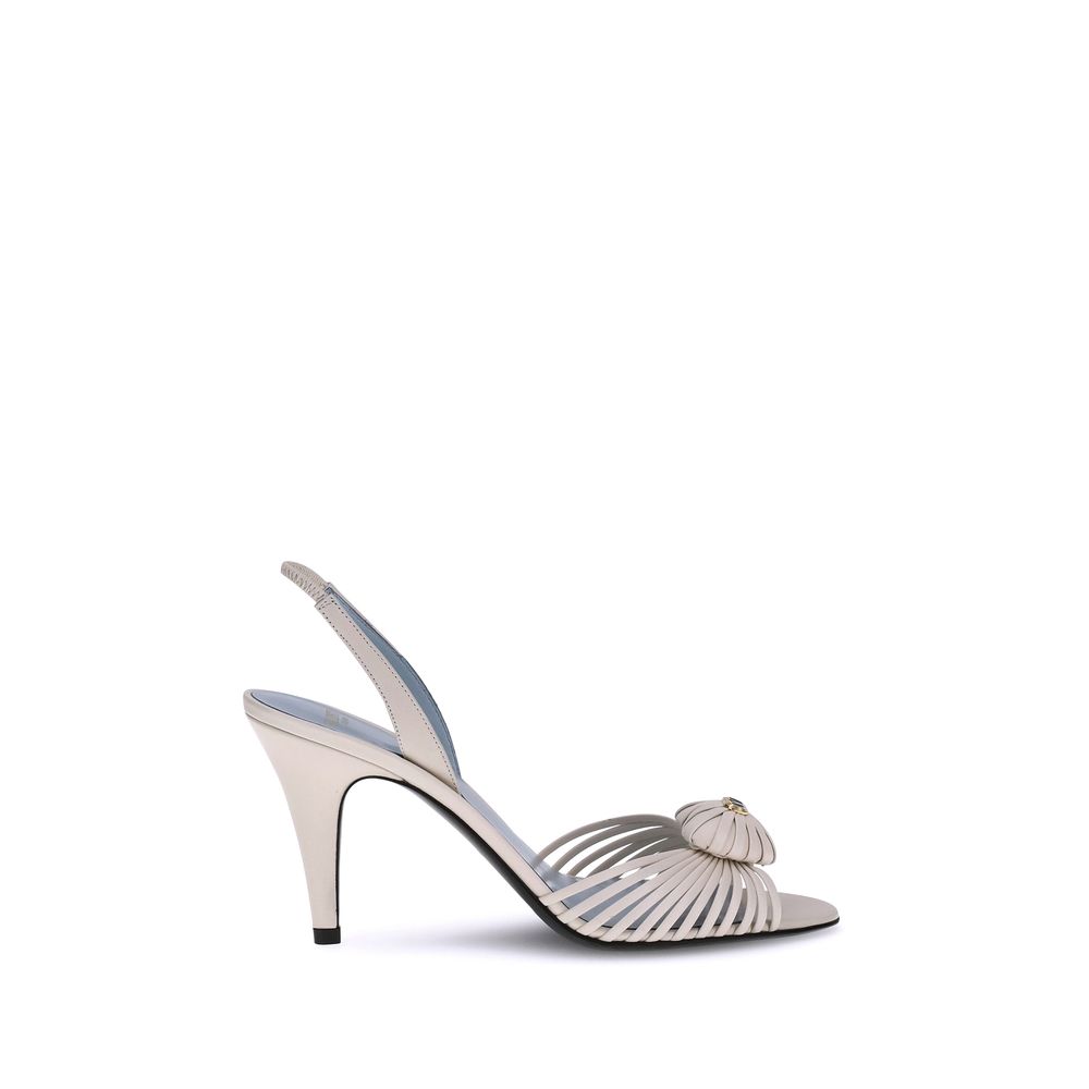 Valentino Garavani White Calf Leather Bos Taurus Stiletto Heel Sandals | Regal Royce