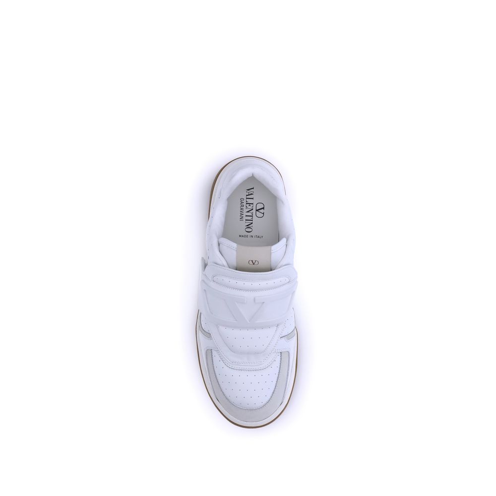 Valentino Garavani White Calf Leather Bos Taurus Athletic Sneakers | Regal Royce