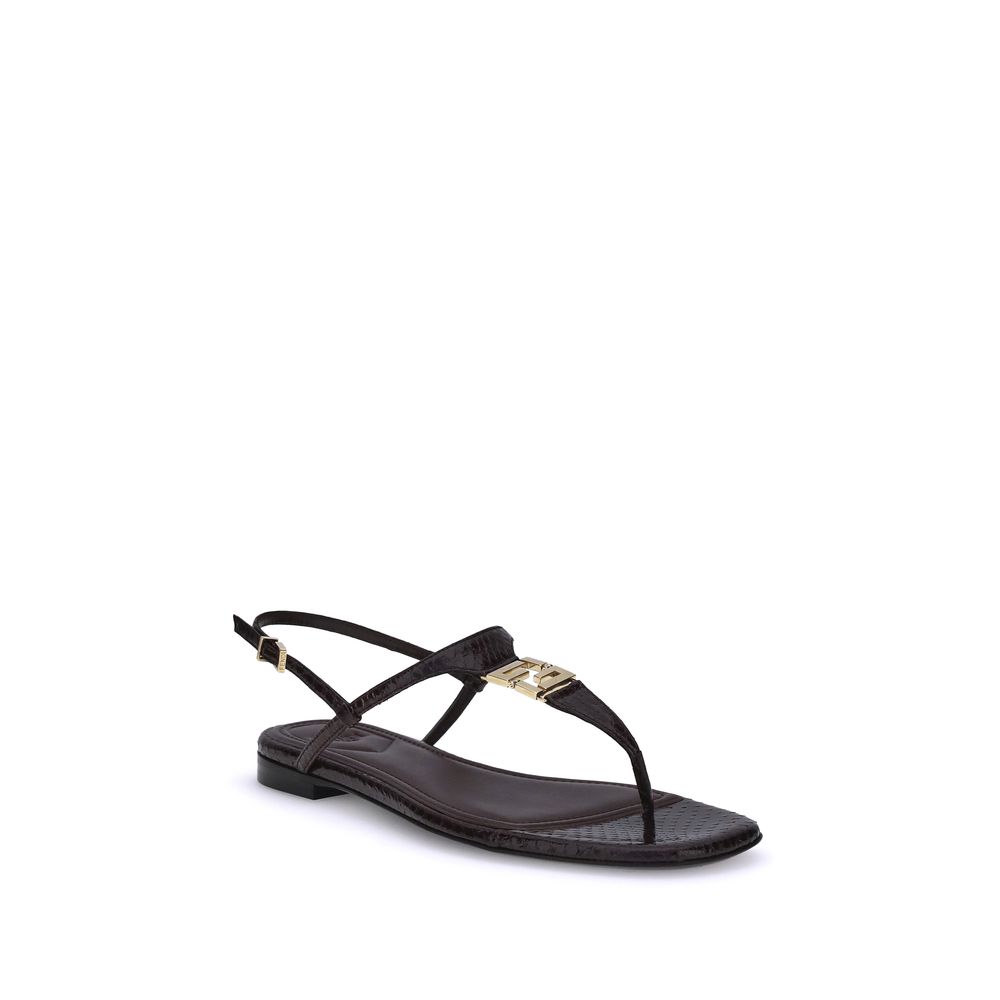 Fendi Multicolor Calf Leather Bos Taurus Flat Sandals | Regal Royce