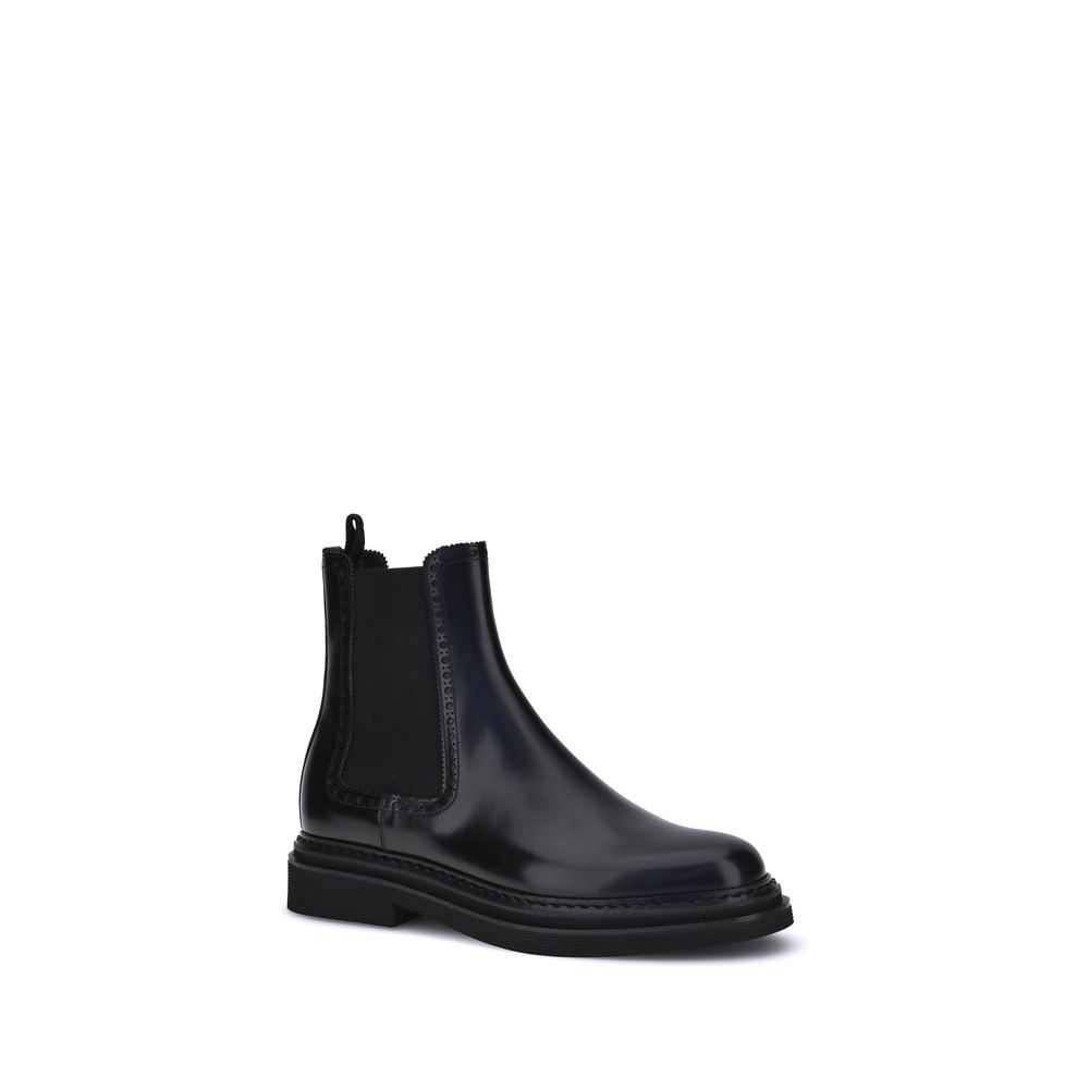 Dolce & Gabbana Black Calf Leather Bos Taurus Chelsea Boots | Regal Royce