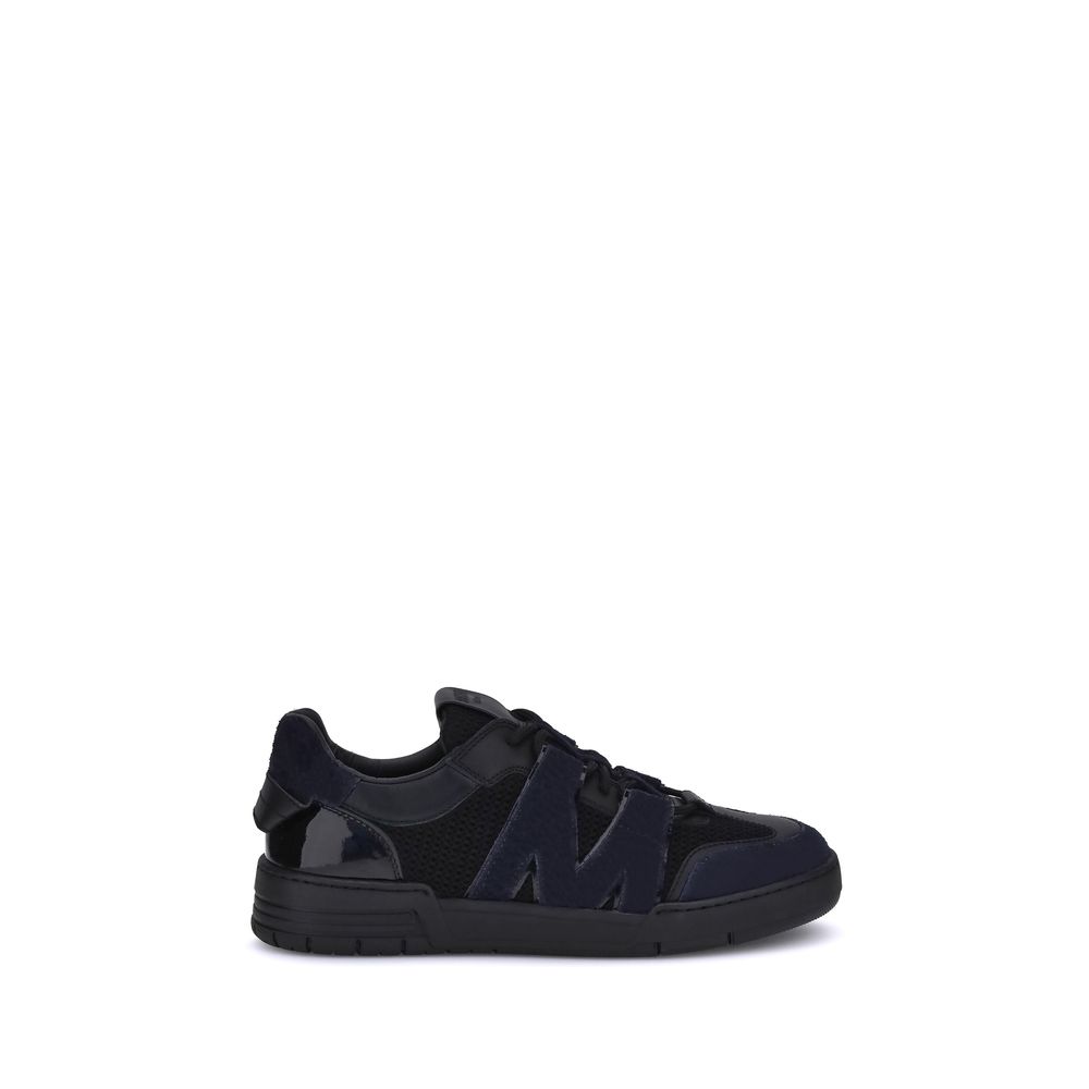 Moschino Black Calf Leather Bos Taurus Athletic Sneakers | Regal Royce