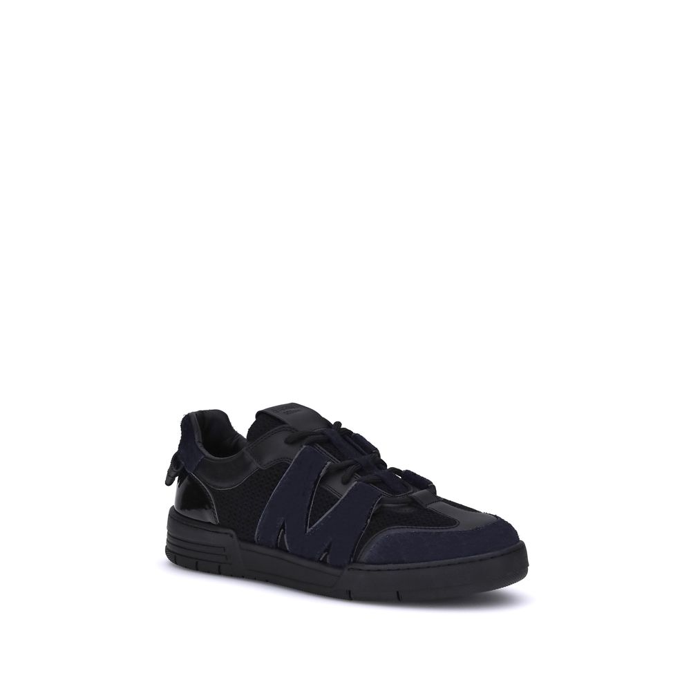 Moschino Black Calf Leather Bos Taurus Athletic Sneakers | Regal Royce