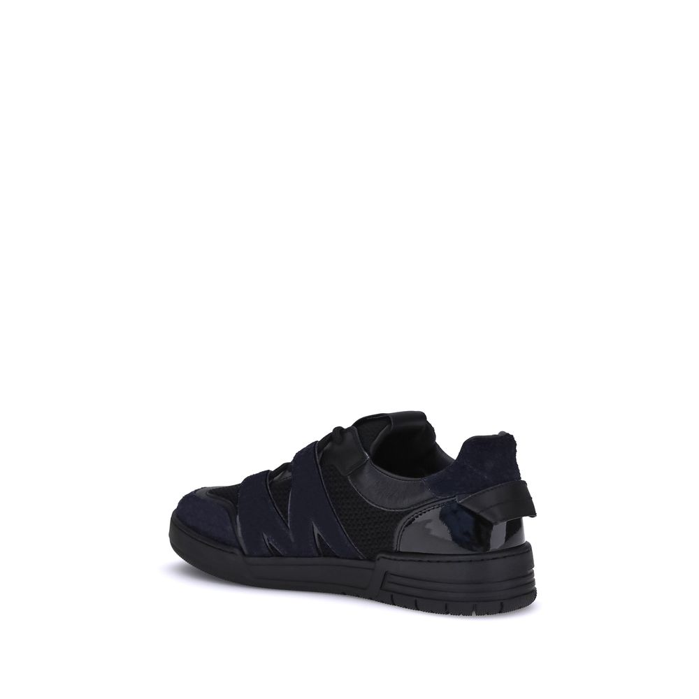 Moschino Black Calf Leather Bos Taurus Athletic Sneakers | Regal Royce
