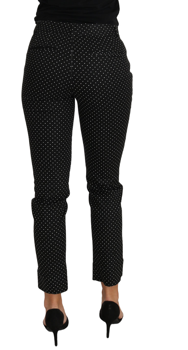 Dolce & Gabbana Black Dress Polka Dot Cropped Straight Pants | Regal Royce