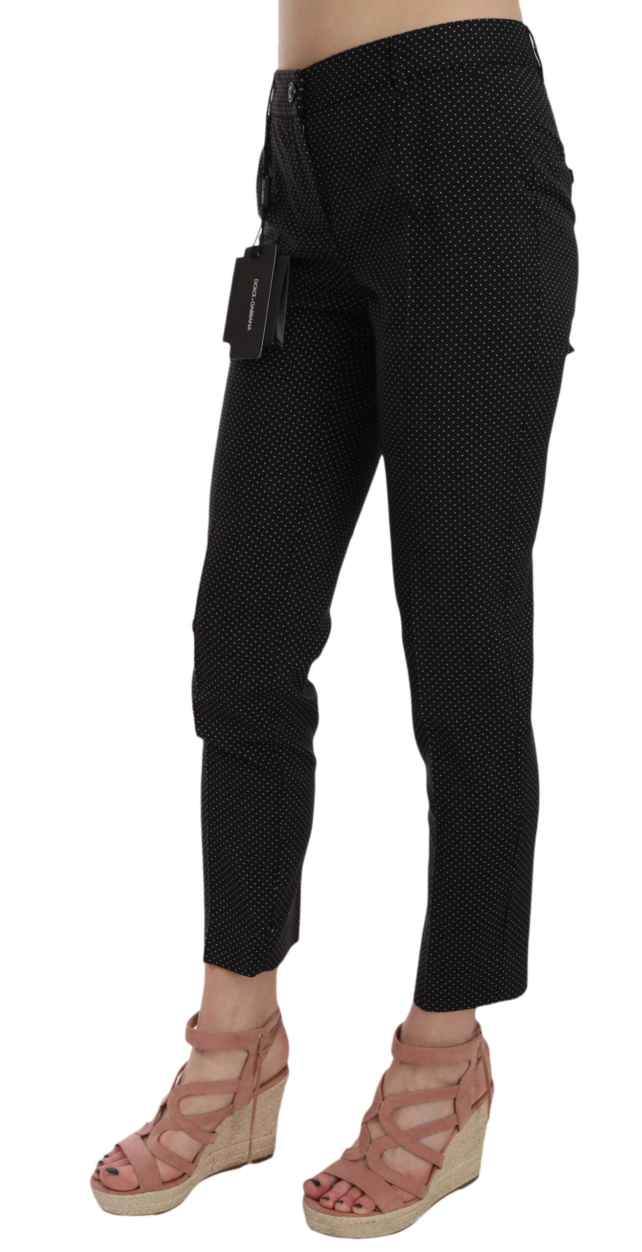 Dolce & Gabbana Polka Dot Slim Capri Trousers Tapered Pants | Regal Royce