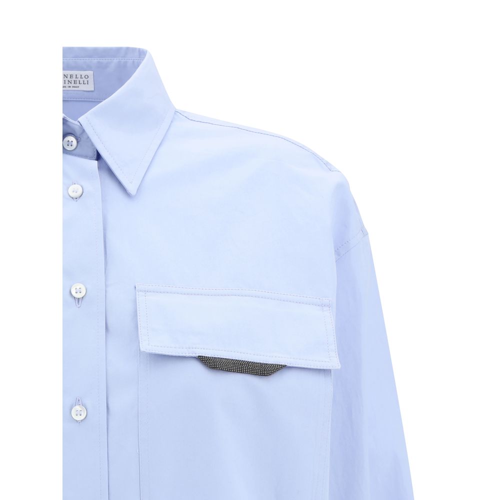 Brunello Cucinelli Light Blue Cotton Dress Shirt | Regal Royce