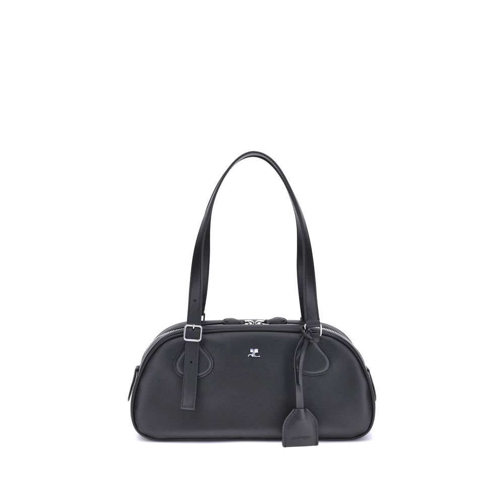Courrèges Black Calf Leather Bos Taurus Shoulder Bag | Regal Royce