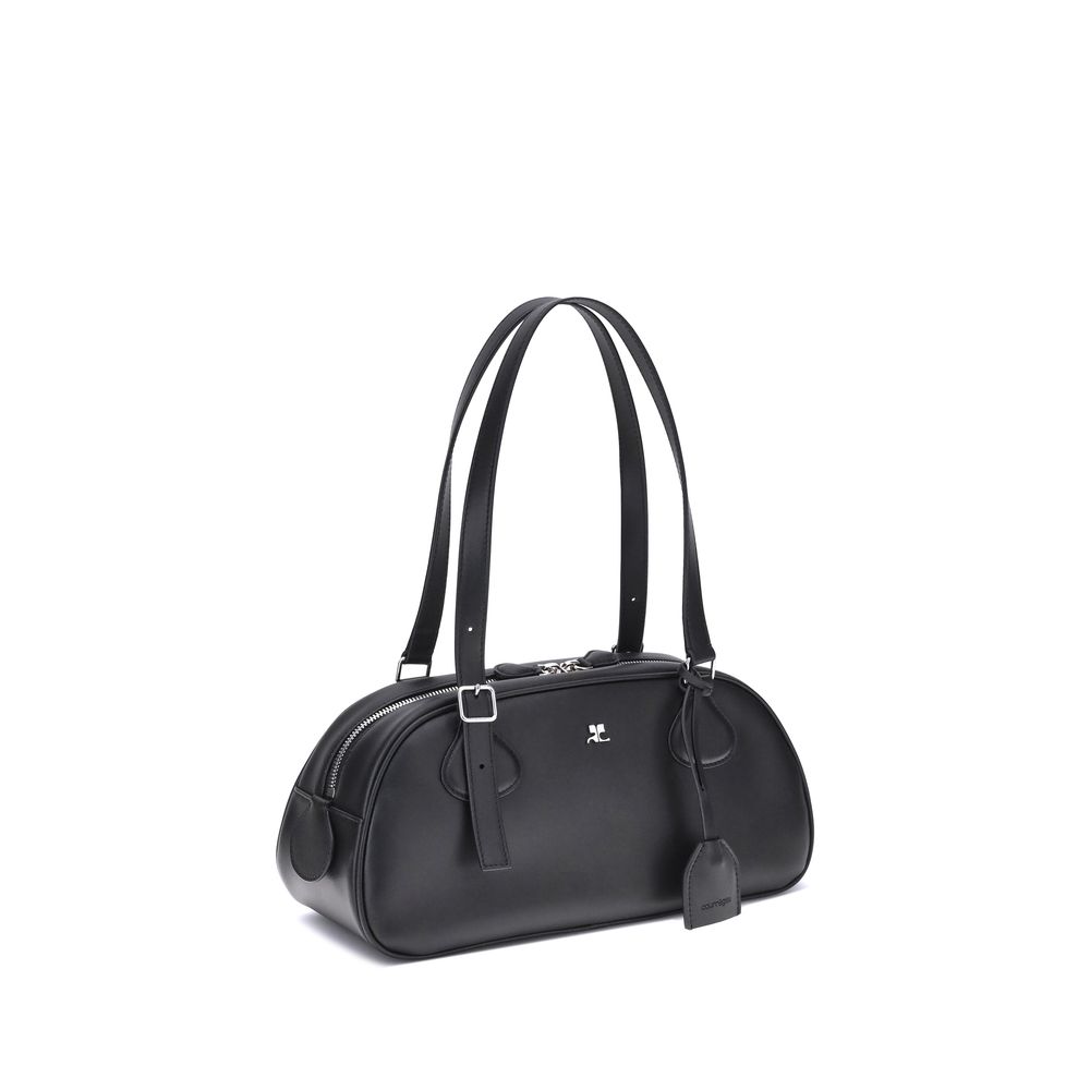 Courrèges Black Calf Leather Bos Taurus Shoulder Bag | Regal Royce