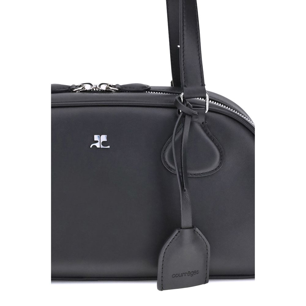 Courrèges Black Calf Leather Bos Taurus Shoulder Bag | Regal Royce