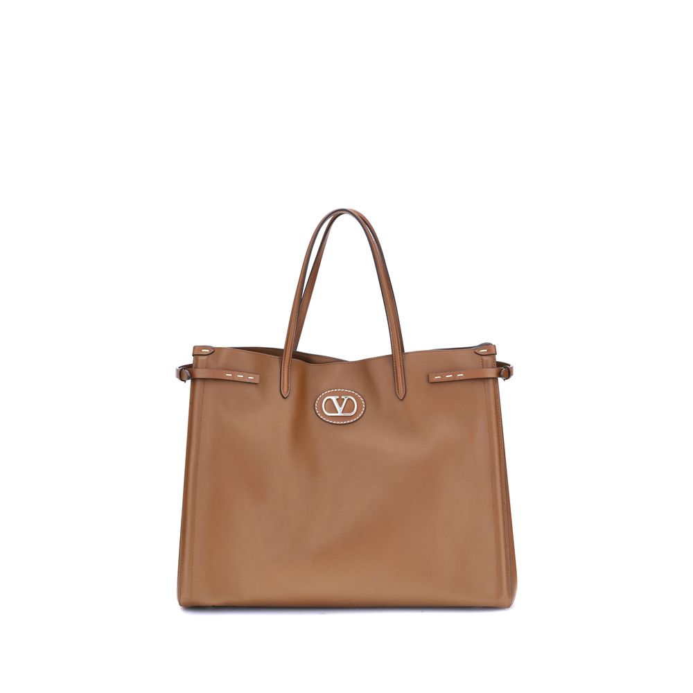 Valentino Garavani Brown Calf Leather Bos Taurus Shoulder Bag | Regal Royce