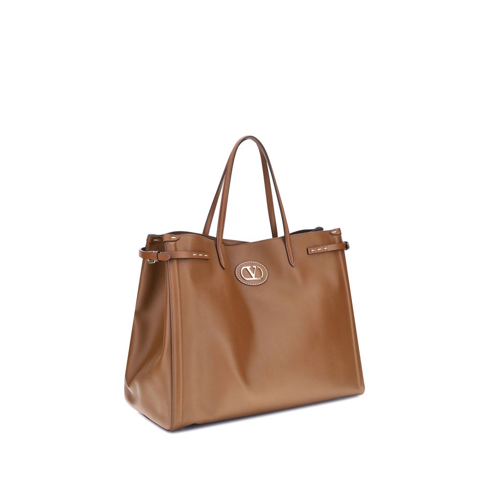 Valentino Garavani Brown Calf Leather Bos Taurus Shoulder Bag | Regal Royce