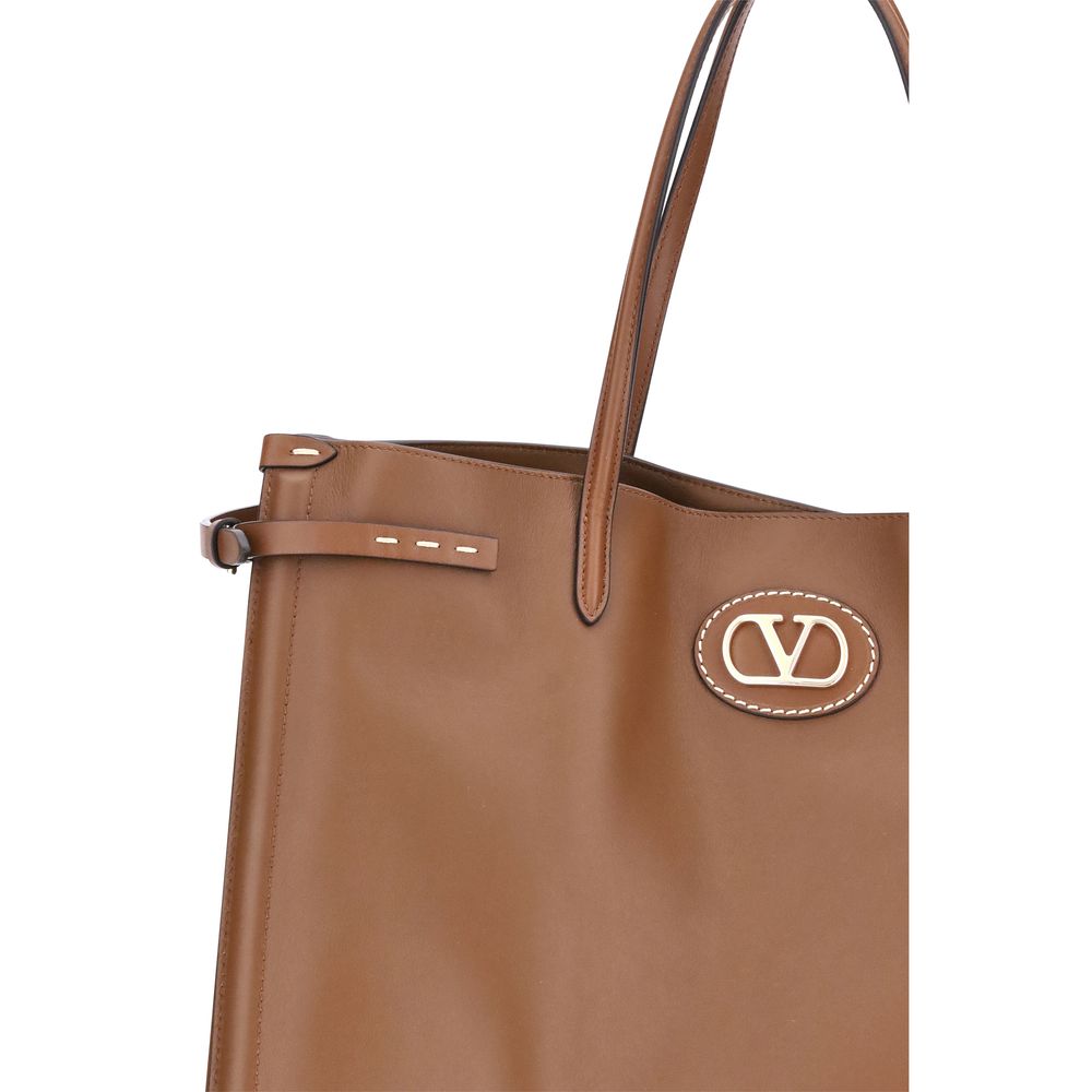 Valentino Garavani Brown Calf Leather Bos Taurus Shoulder Bag | Regal Royce