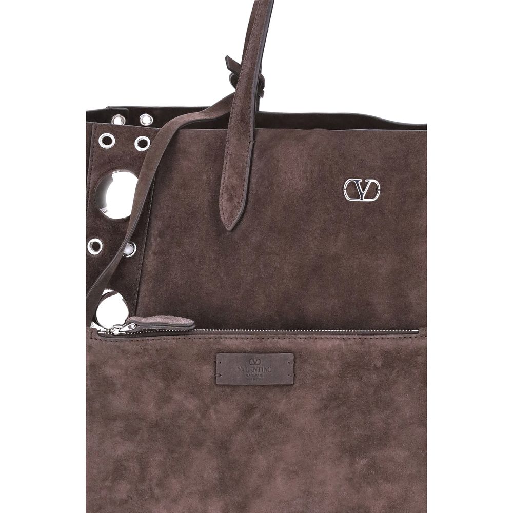 Valentino Garavani Brown Calf Leather Bos Taurus Shoulder Bag | Regal Royce