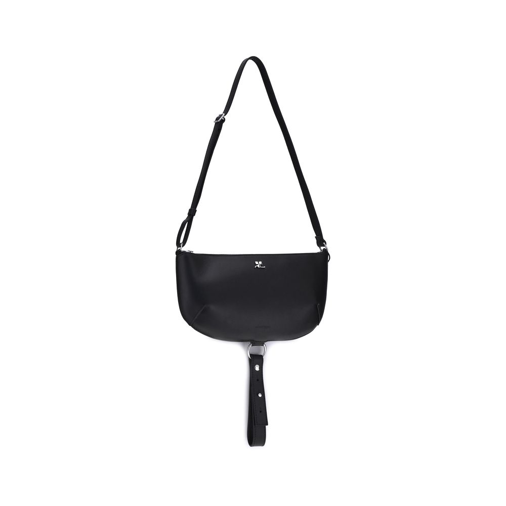 Courrèges Black Calf Leather Bos Taurus Shoulder Bag | Regal Royce