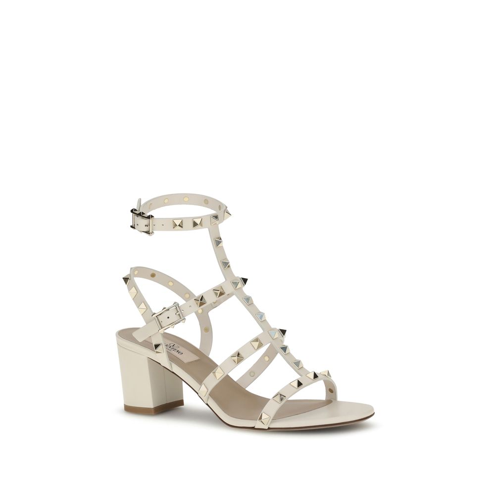 Valentino Garavani Beige Calf Leather Bos Taurus Sandals | Regal Royce