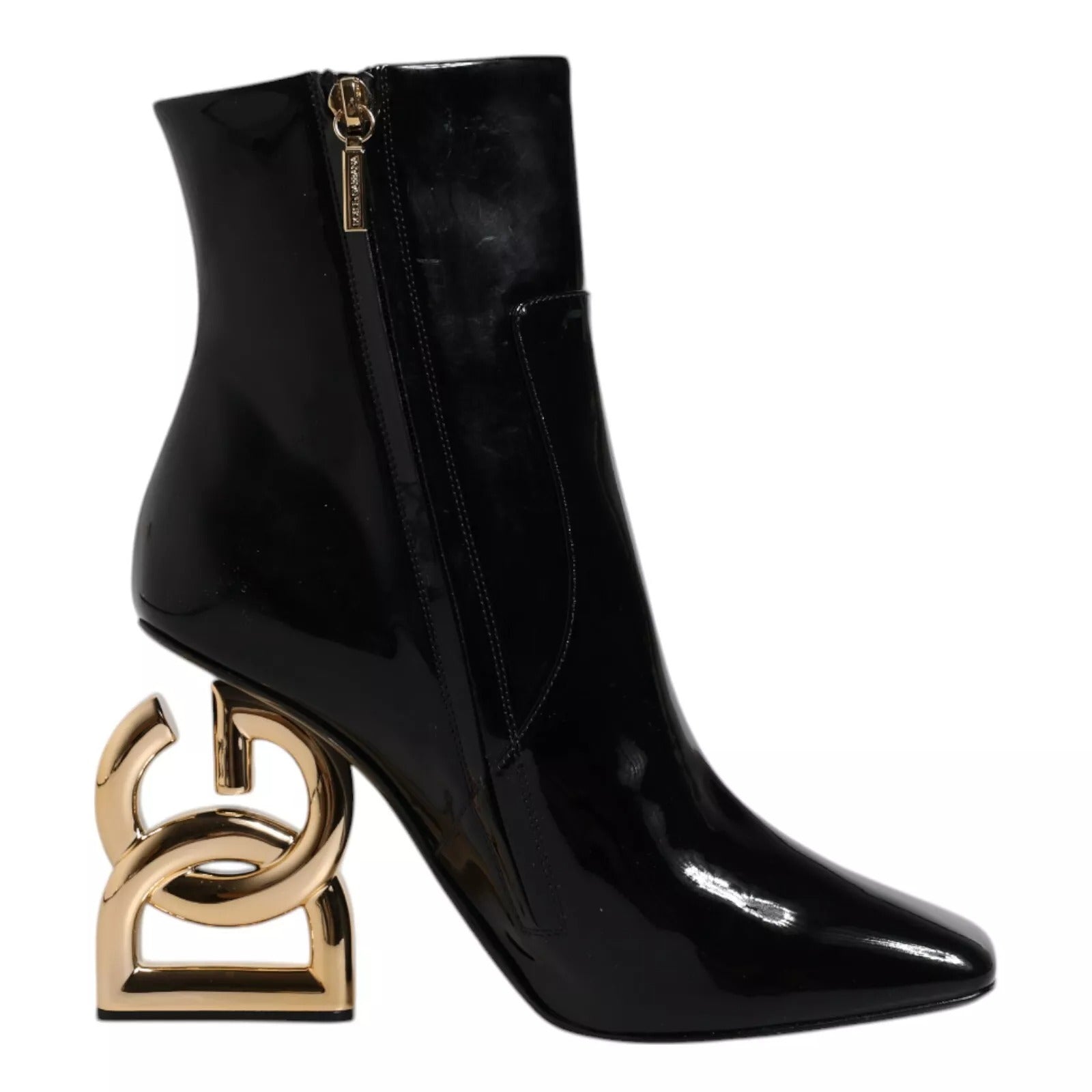 Dolce & Gabbana Black Jackie Leather Mid Calf Boots Shoes | Regal Royce
