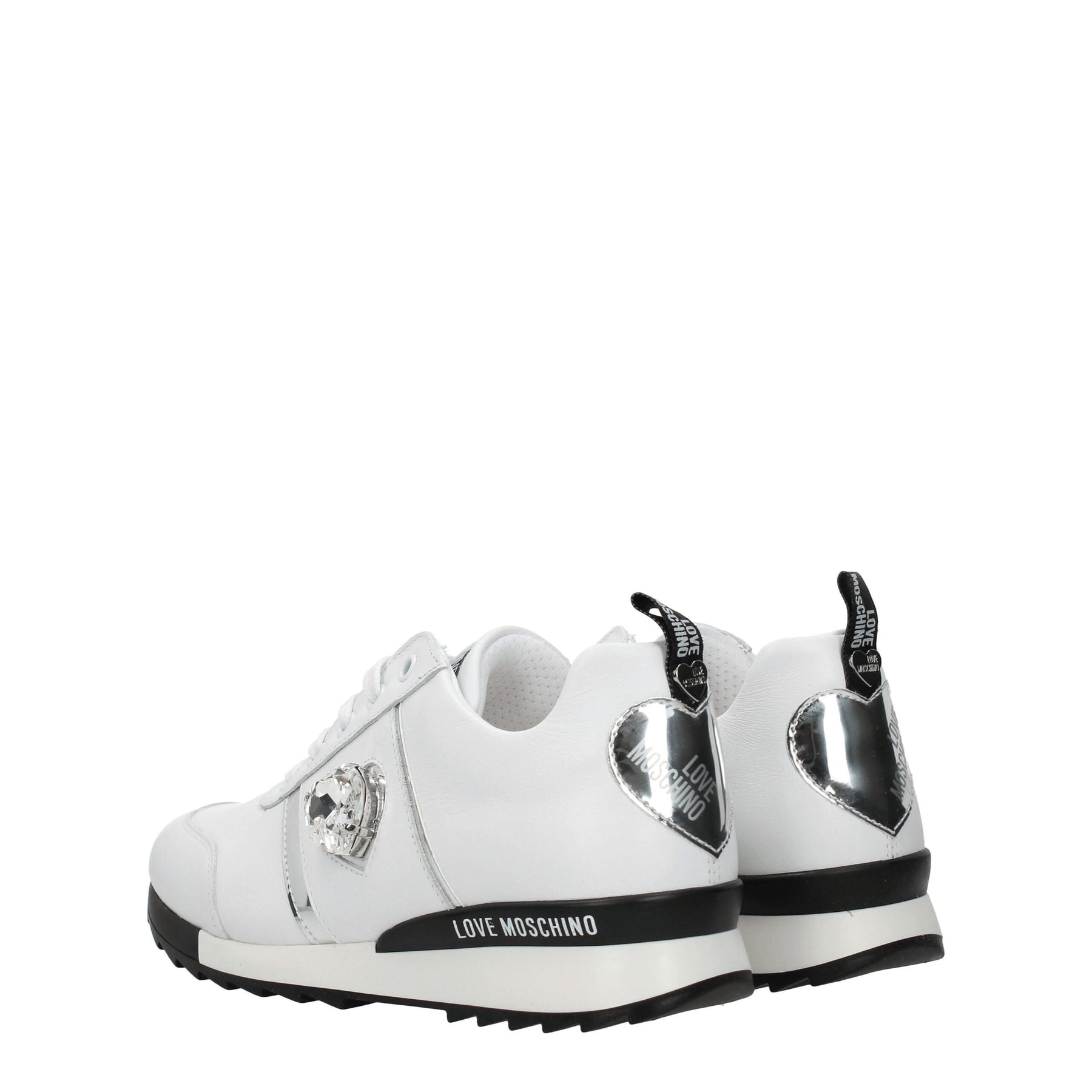 Love Moschino White Leather Low Top Sneakers | Regal Royce