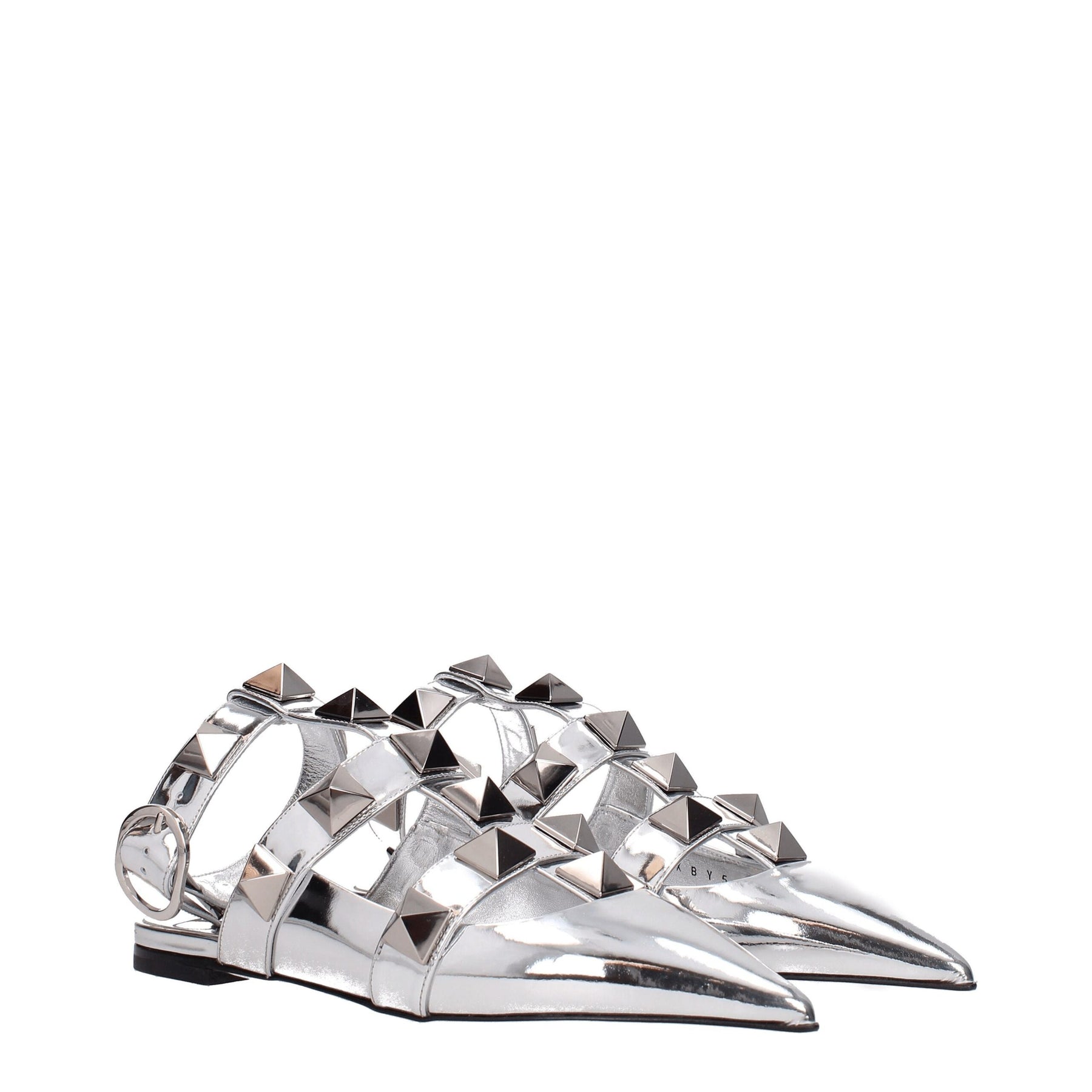 Valentino Garavani Gray Leather Flat Sandals | Regal Royce