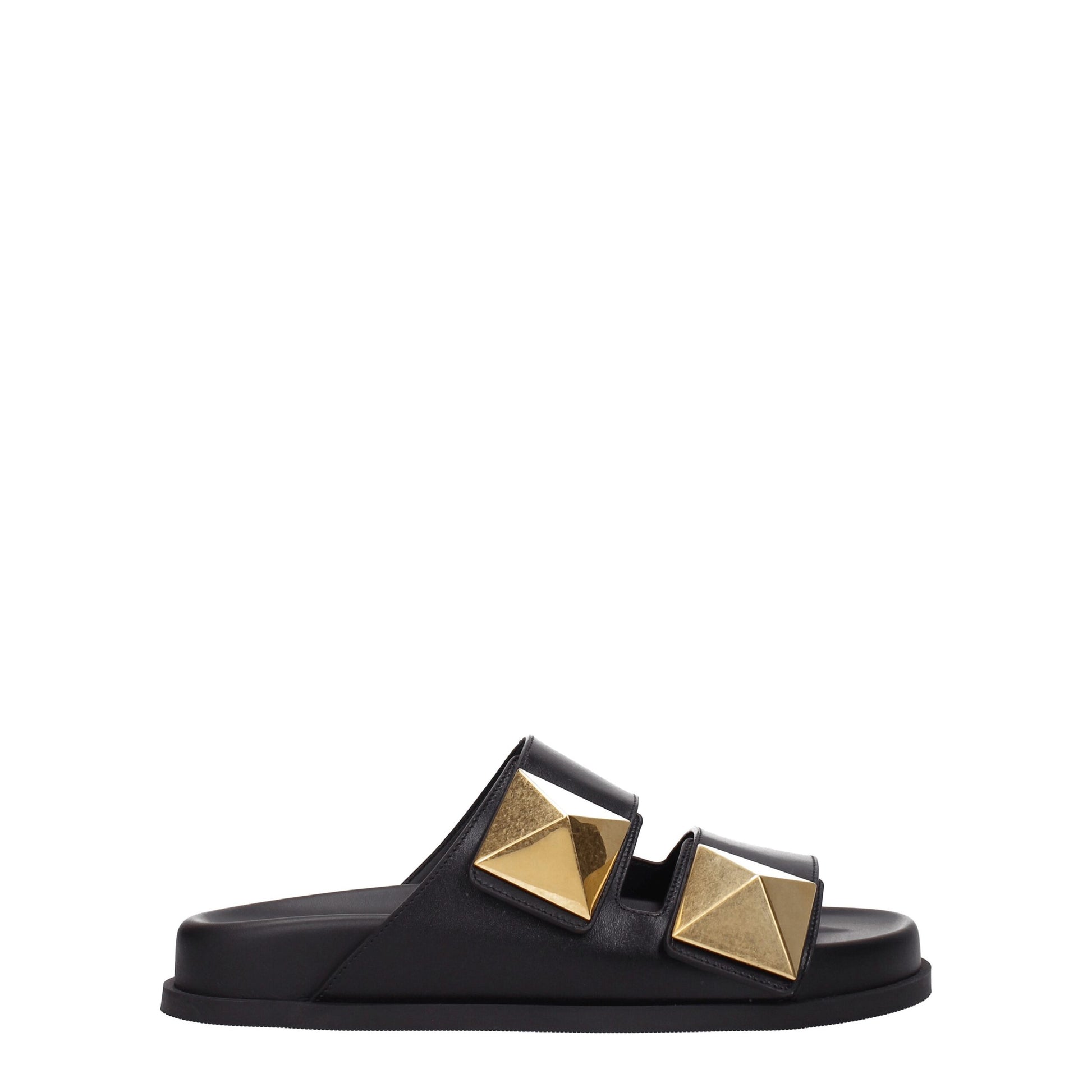Valentino Garavani Black Leather Slippers