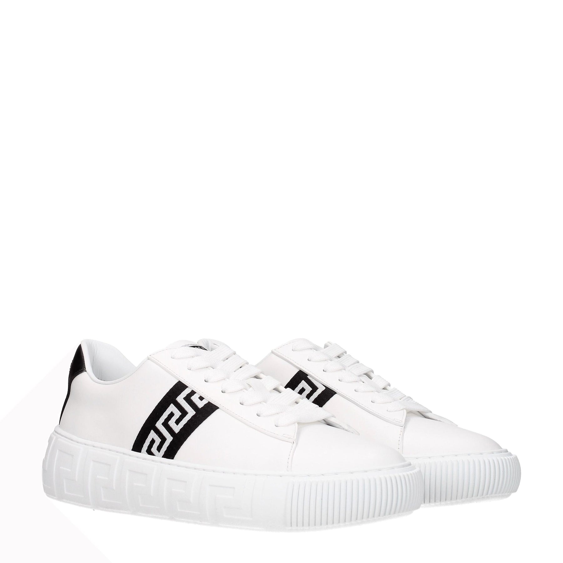 Versace White Leather Sneakers | Regal Royce
