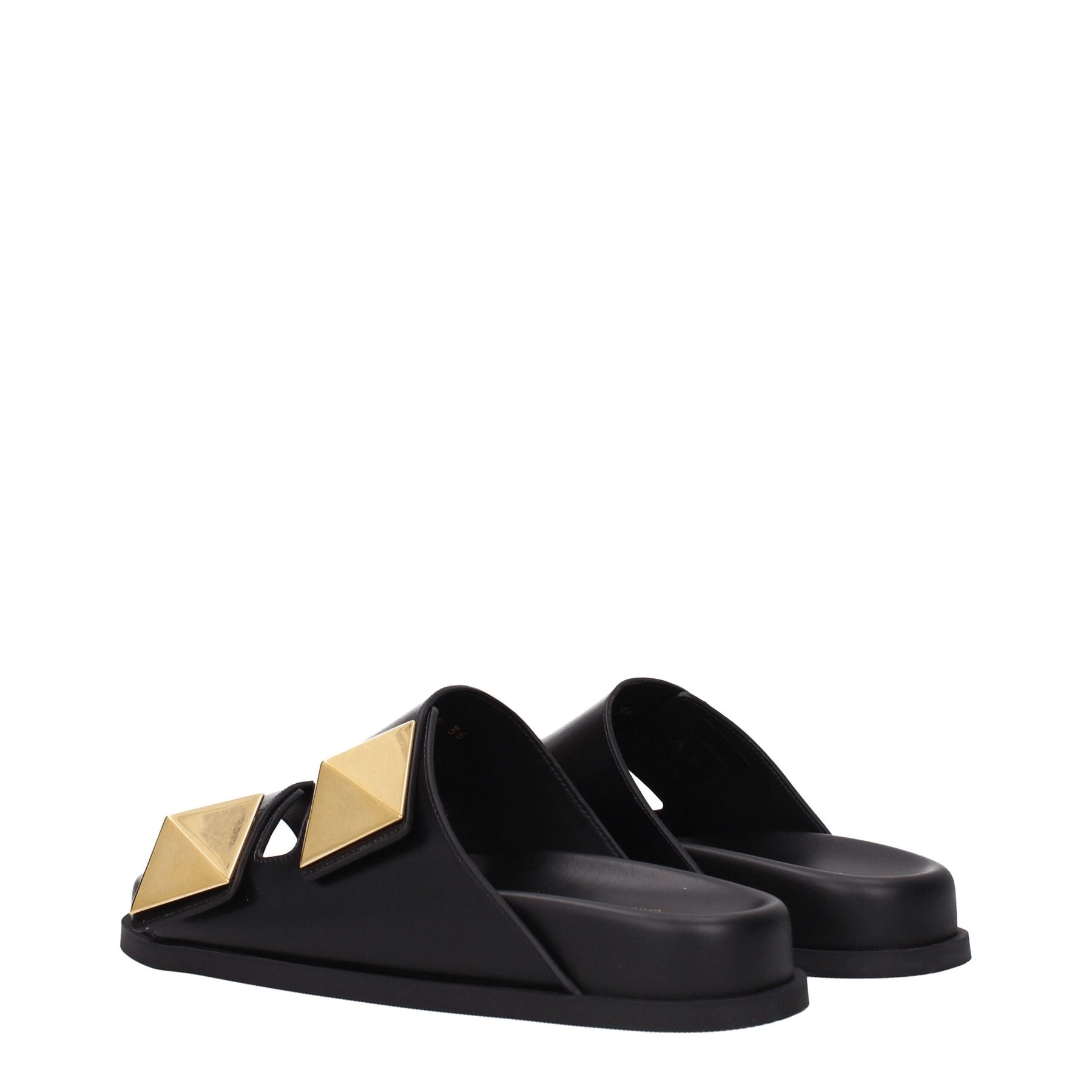 Valentino Garavani Black Leather Slippers | Regal Royce