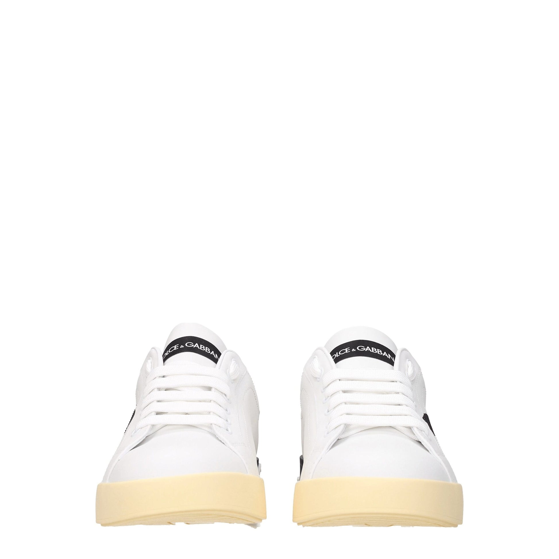 Dolce & Gabbana White Leather Low Top Sneakers