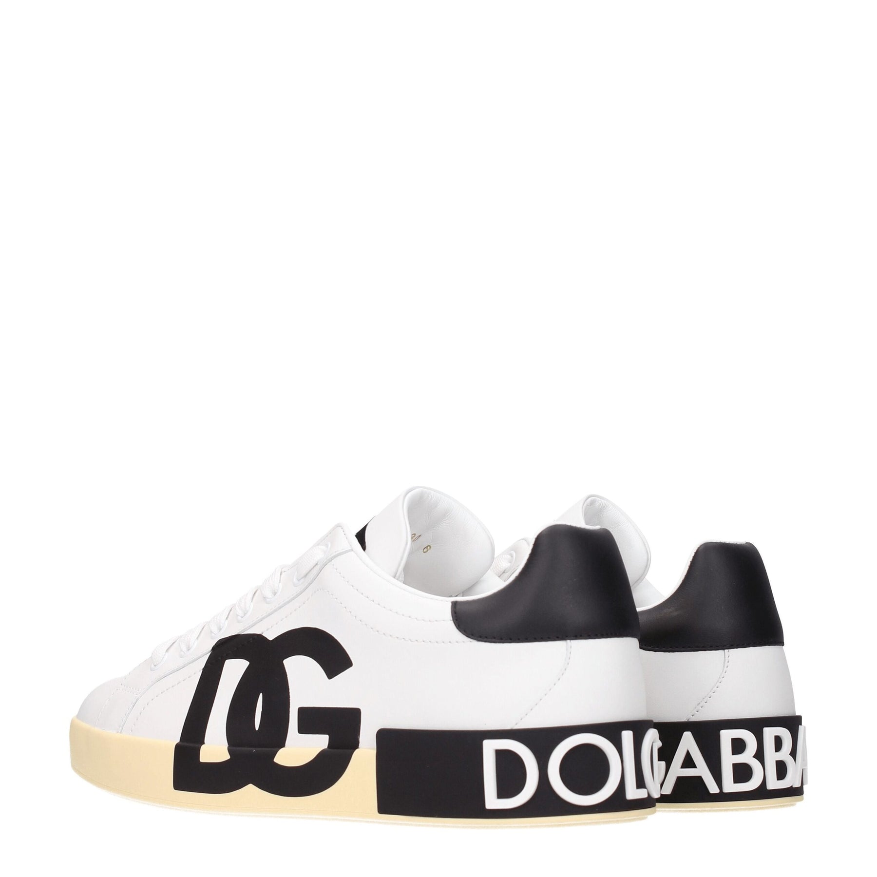 Dolce & Gabbana White Leather Low Top Sneakers | Regal Royce