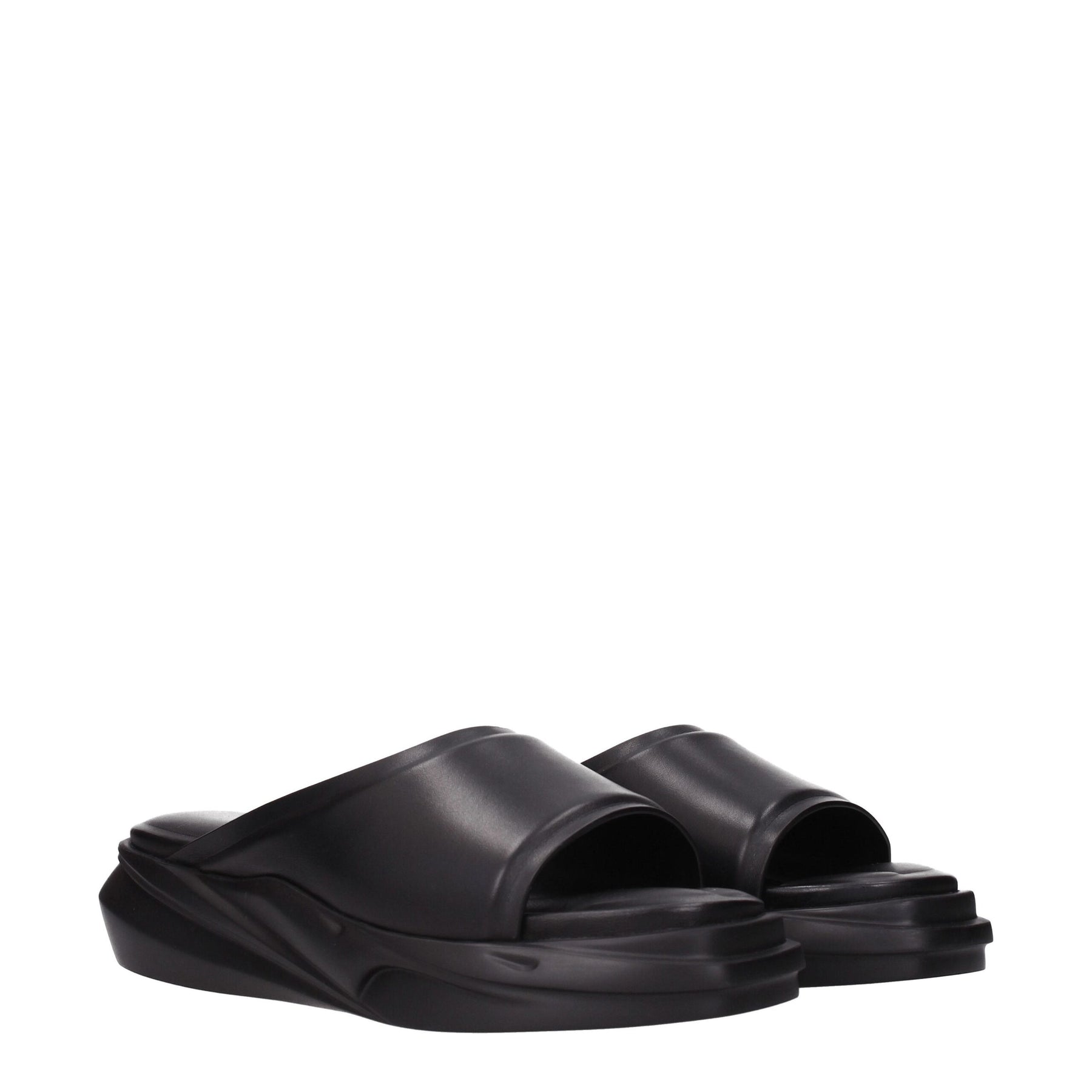 Alyx Black Leather Slippers | Regal Royce