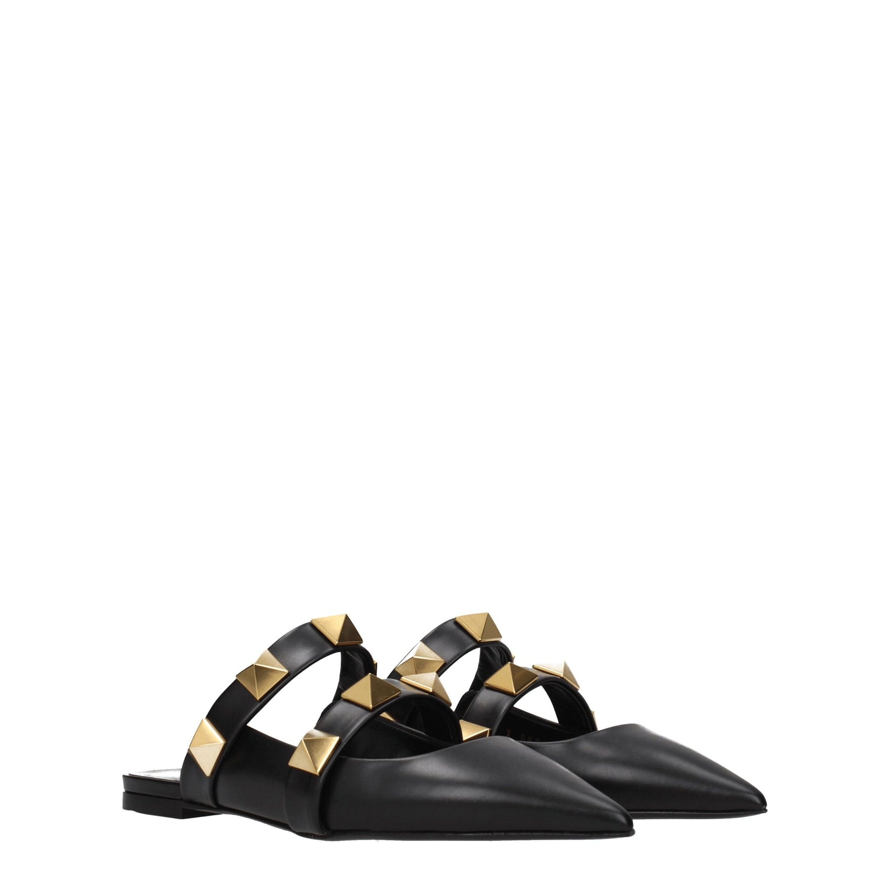 Valentino Garavani Black Leather Mules | Regal Royce