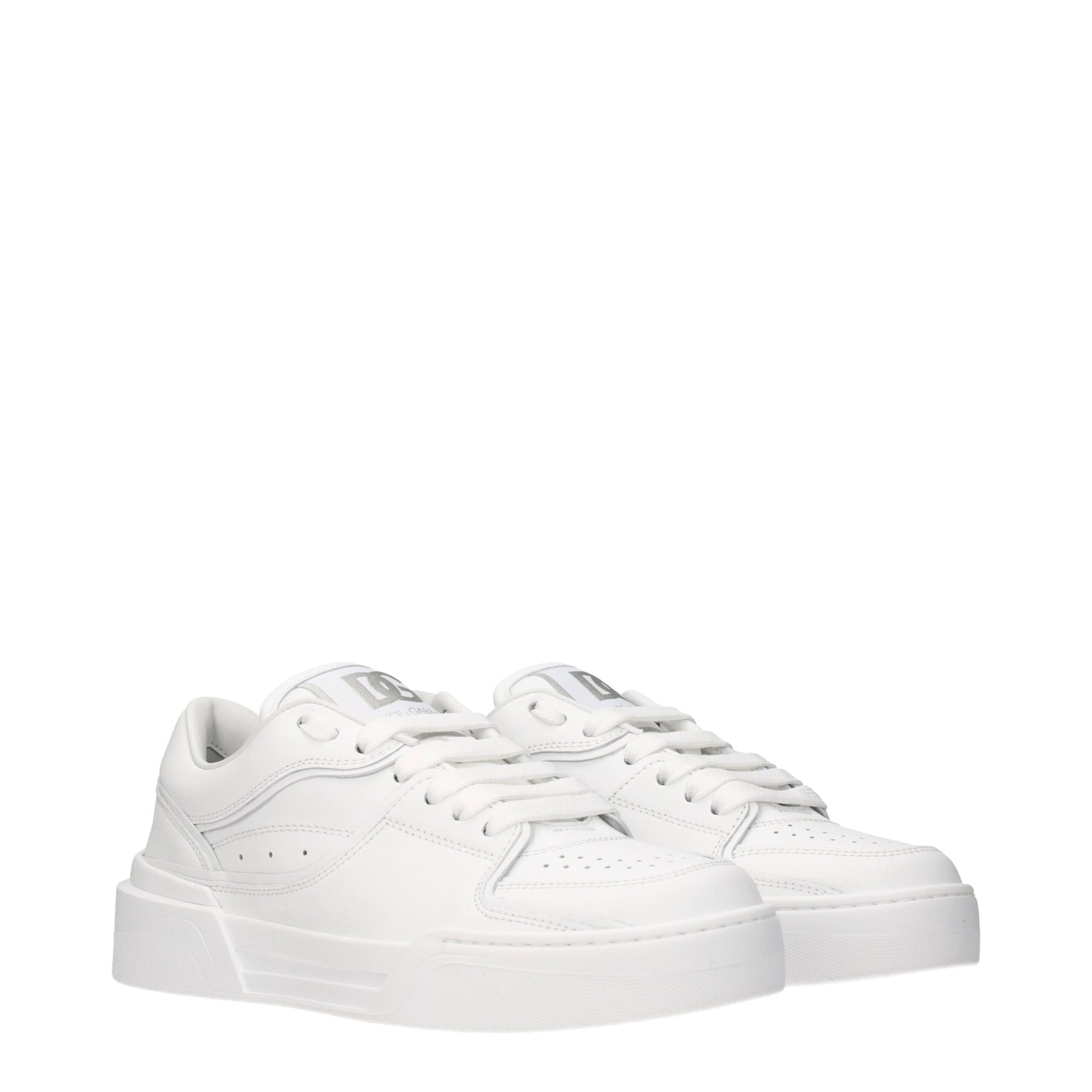 Dolce & Gabbana White Leather Low Top Sneakers | Regal Royce