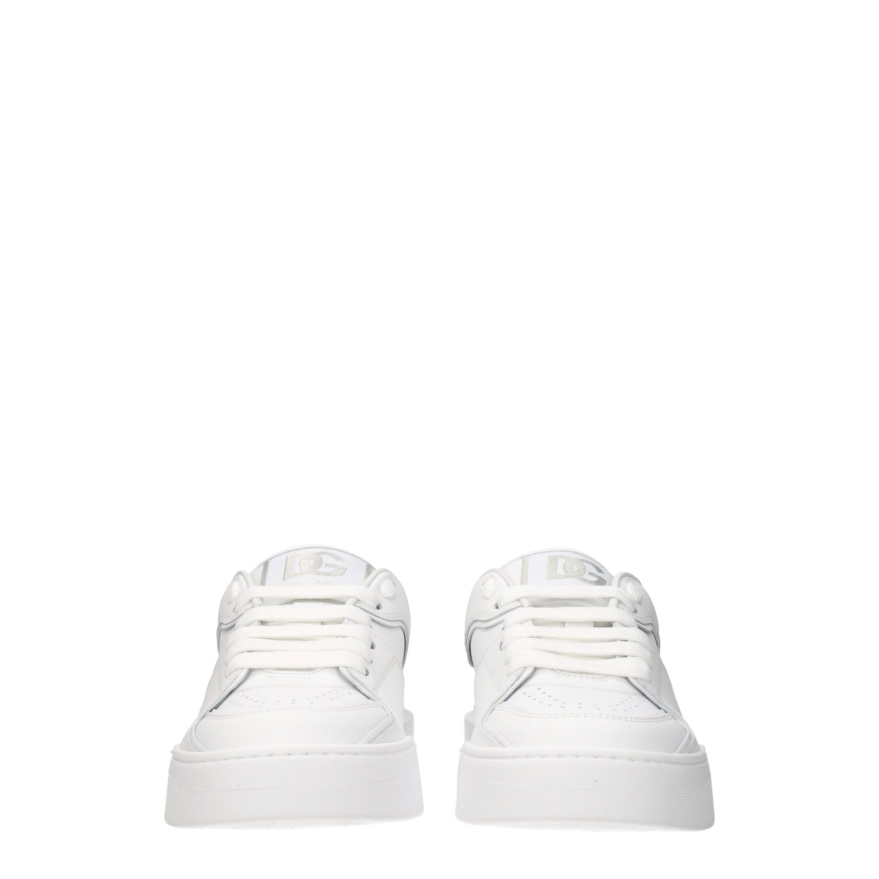 Dolce & Gabbana White Leather Low Top Sneakers | Regal Royce