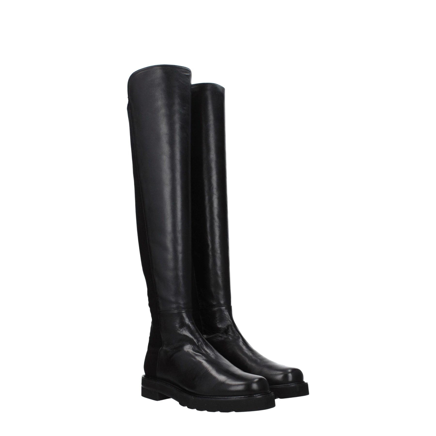 Stuart Weitzman Black Leather Over The Knee | Regal Royce